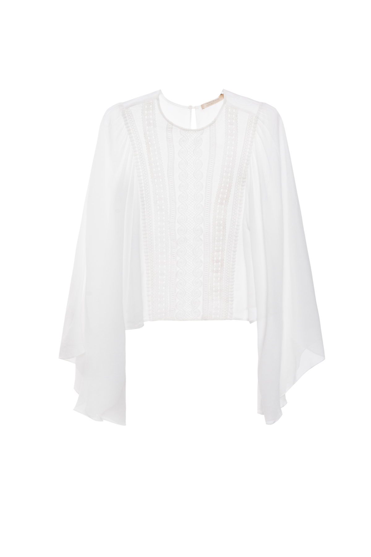 Blusa Georgette Patchwork Tela Rendada