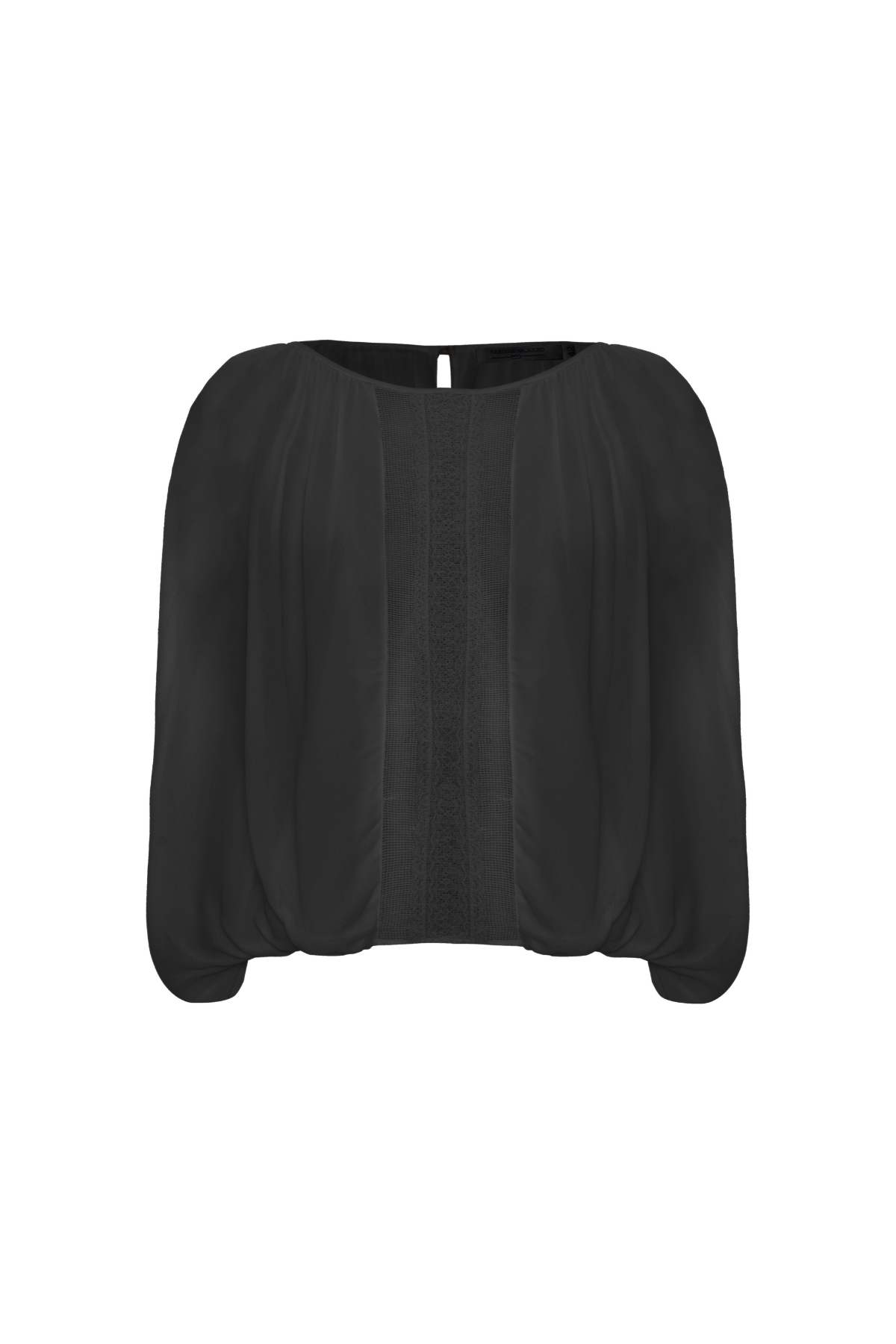Blusa Ampla Mangas Longas E Patchwork Rendas