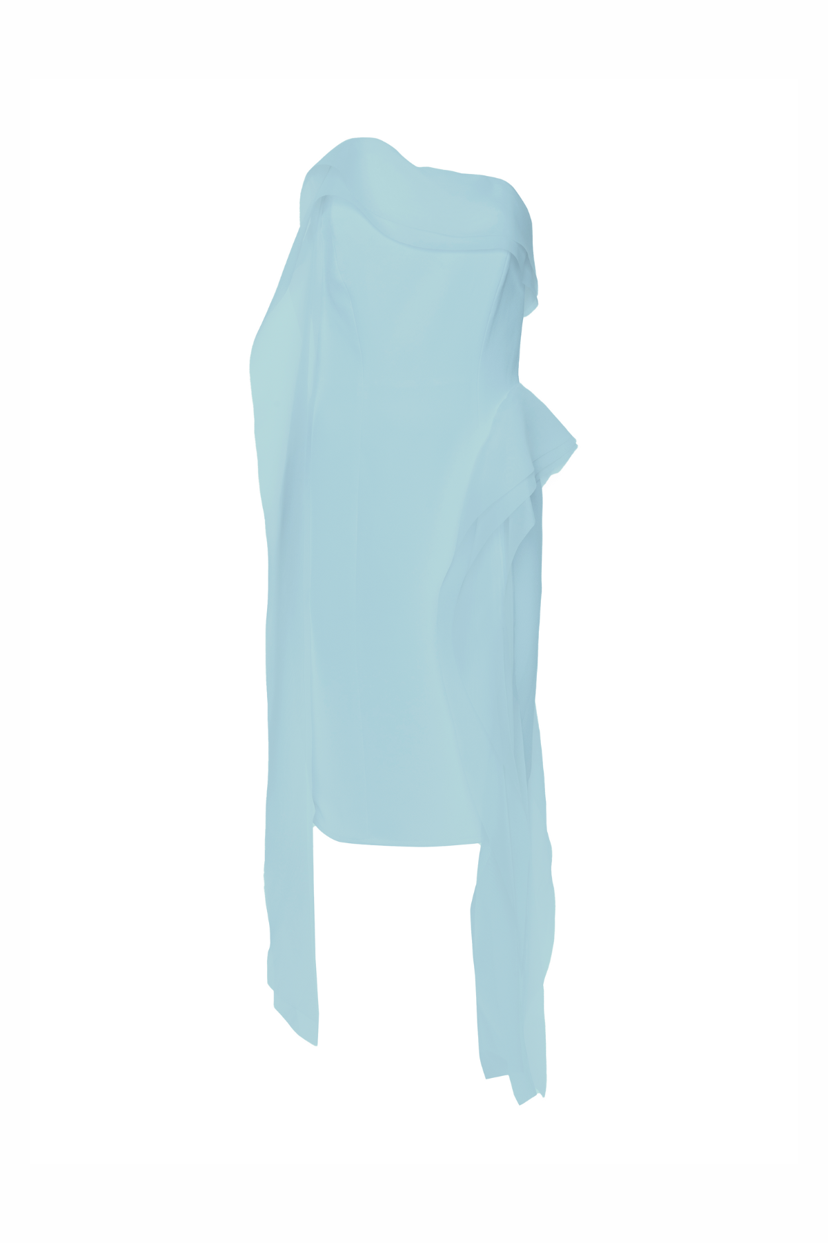 Vestido Sem Alças Crepe E Organza