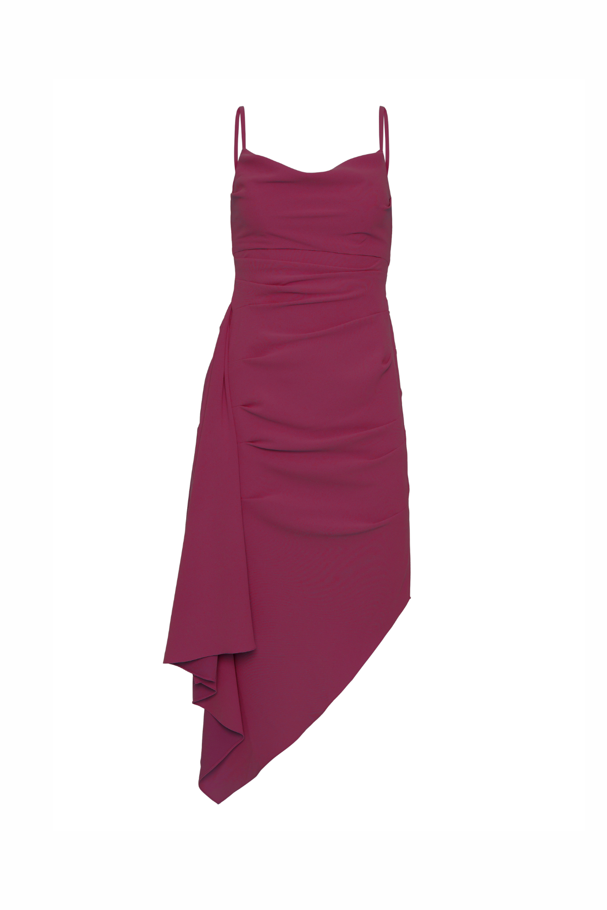 Vestido Alças Finas Viés Assimétrico