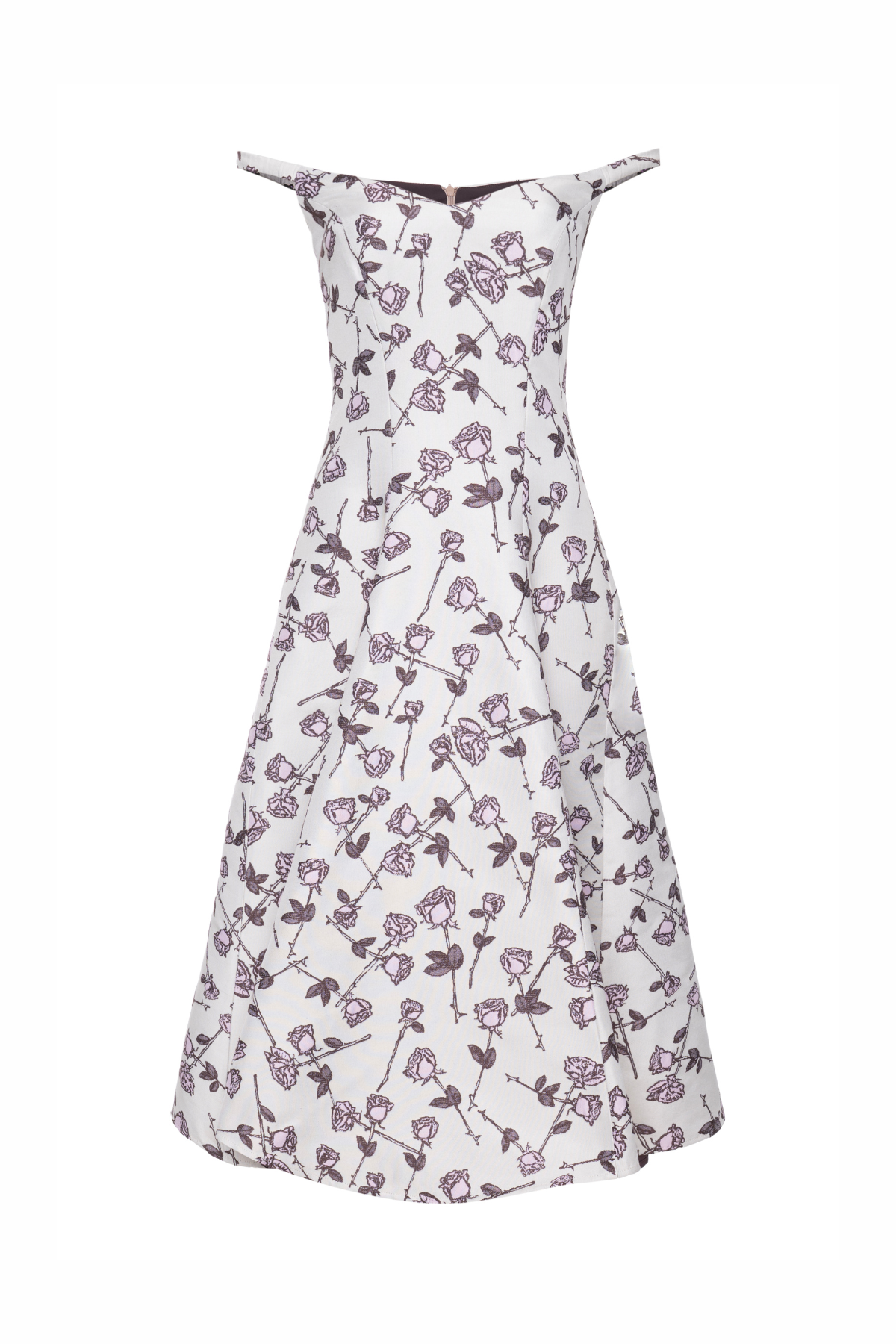 Vestido Ombro A Ombro Jacquard Uk