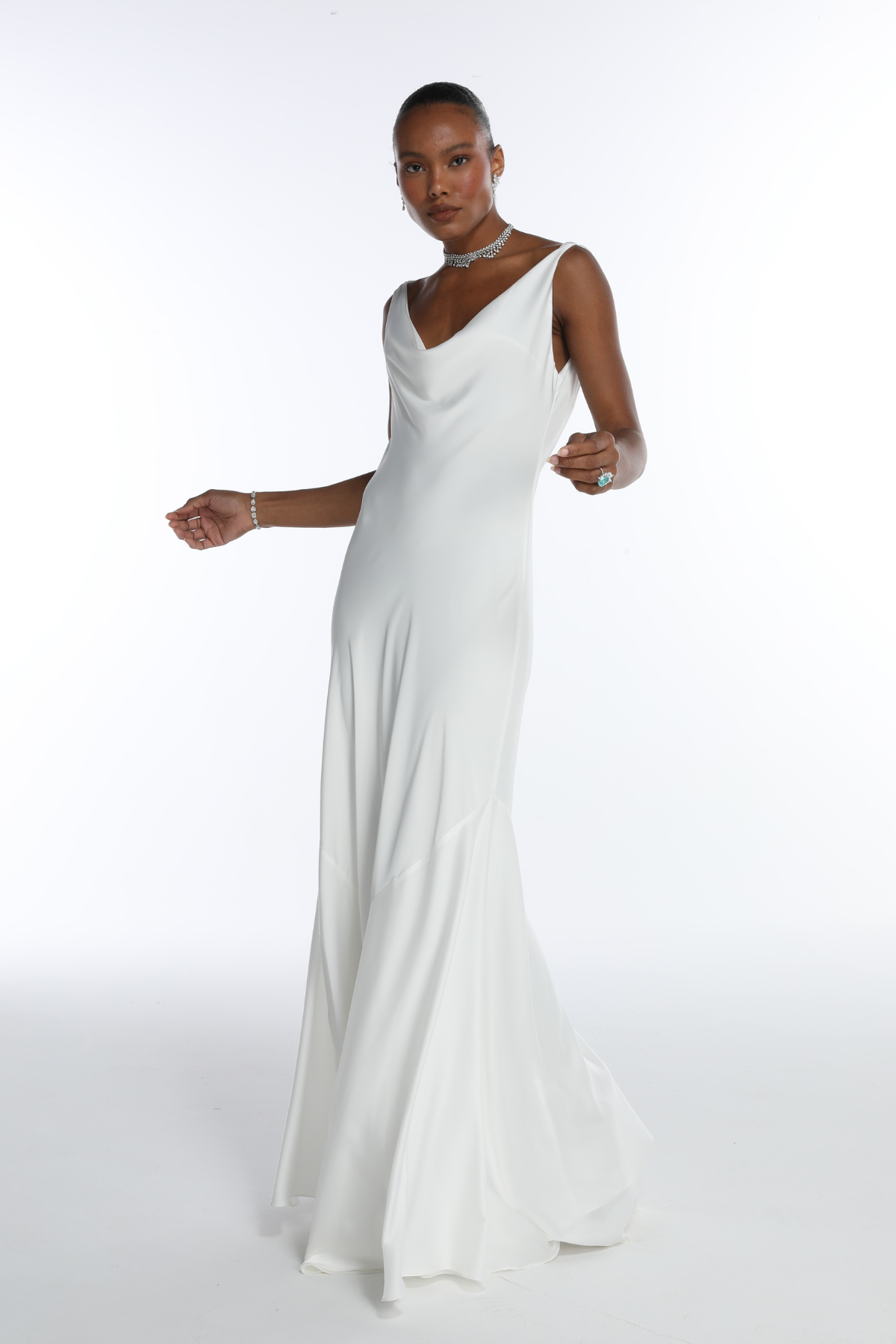 Vestido Slip Dress Cetim Lanvin