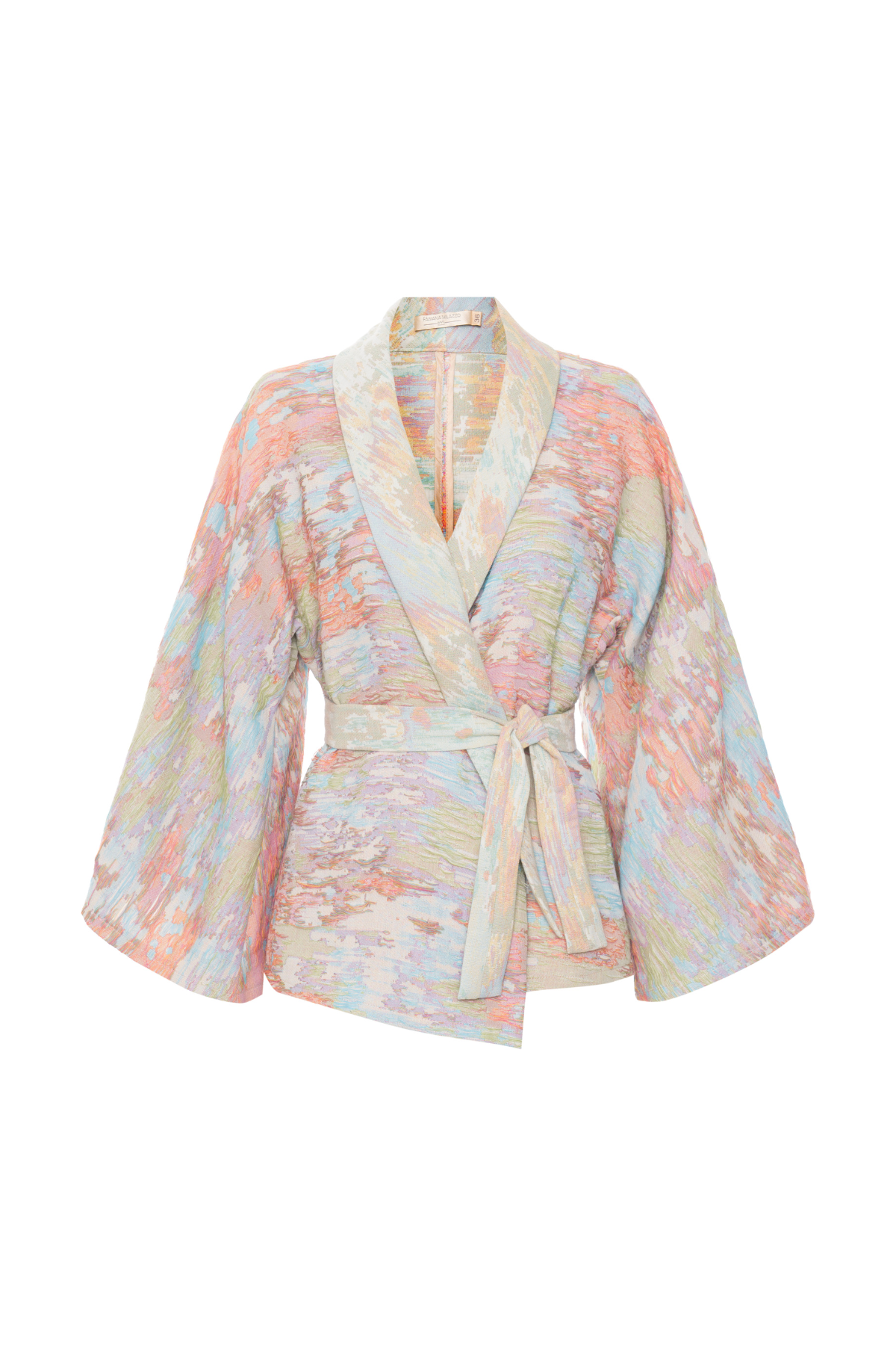 Kimono De Jacquard Estampa Multicolorida