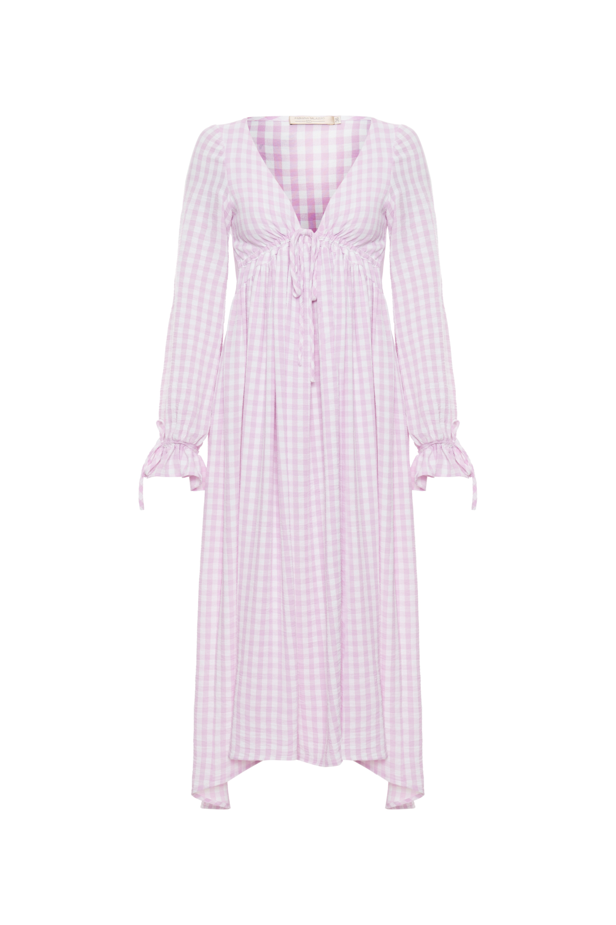 Vestido Mídi Manga Longa Vichy