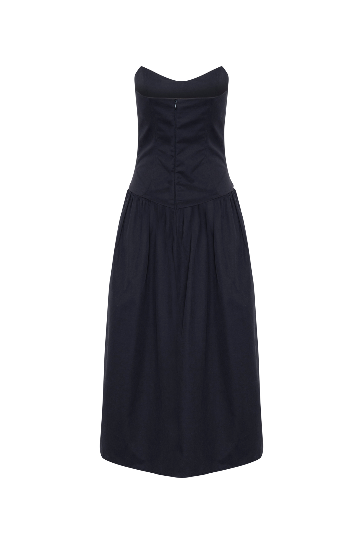 Vestido Mídi Franzido Cintura Baixa