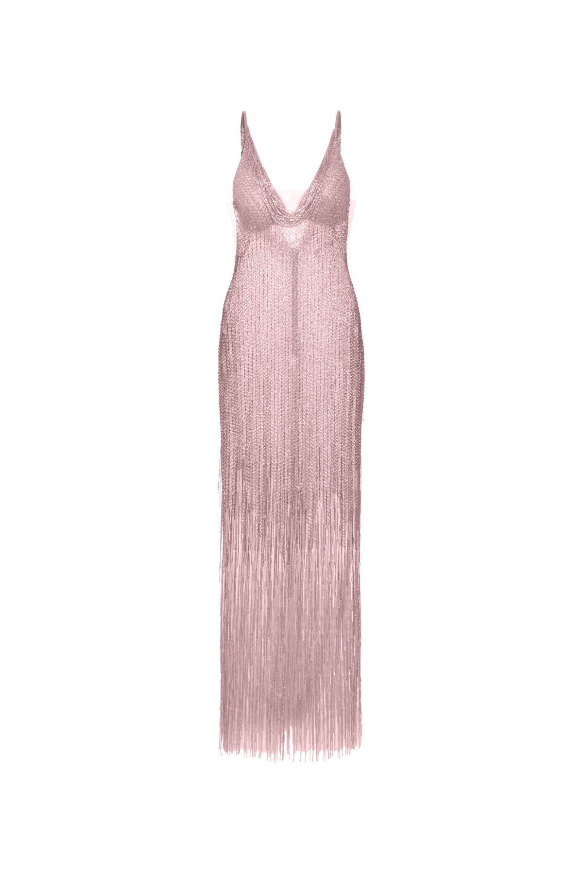 Vestido Longo Bordado Saia Franjas