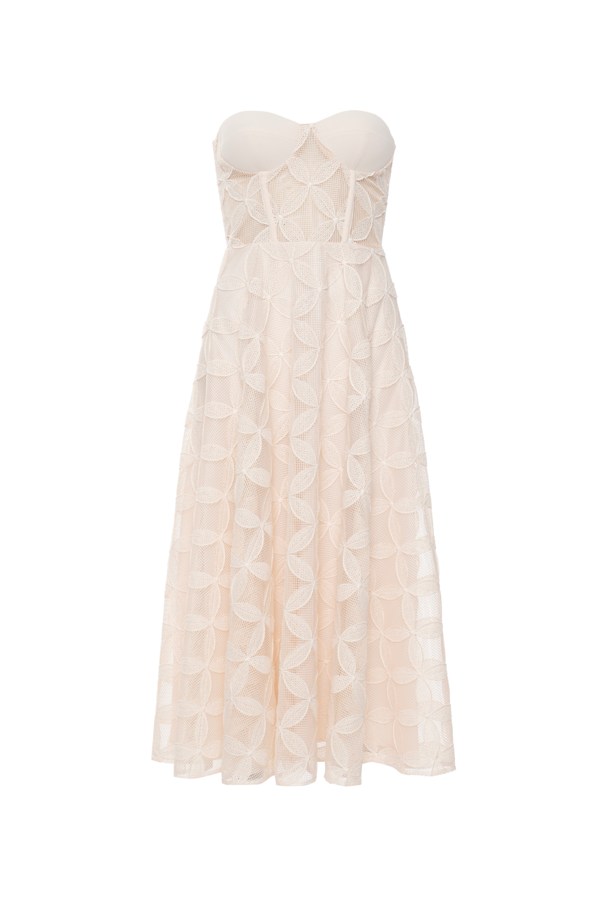Vestido MÍdi Corselet Desenho Floral