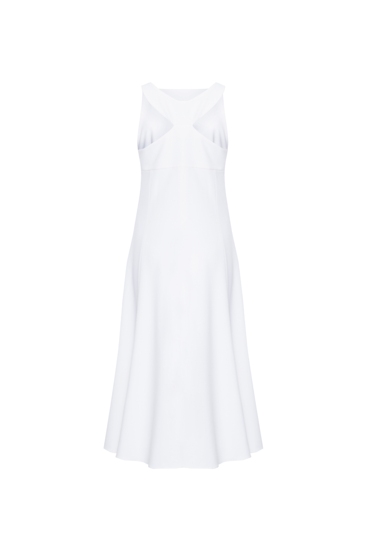 Vestido Midi de Crepe Com Recortes