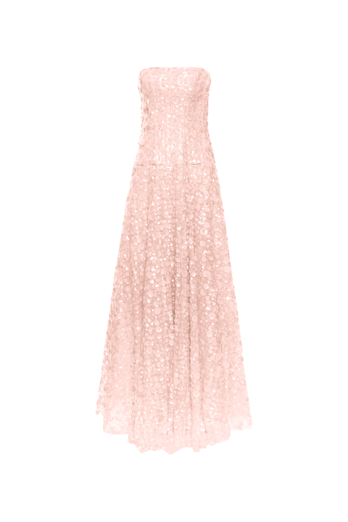 Vestido Longo Sem Alças Bordado Cerejeira