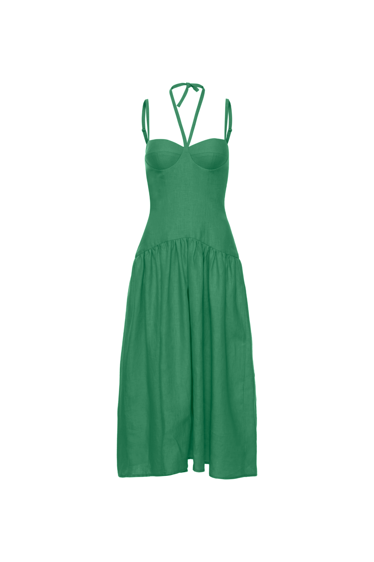 Vestido Mídi Corselet Linho