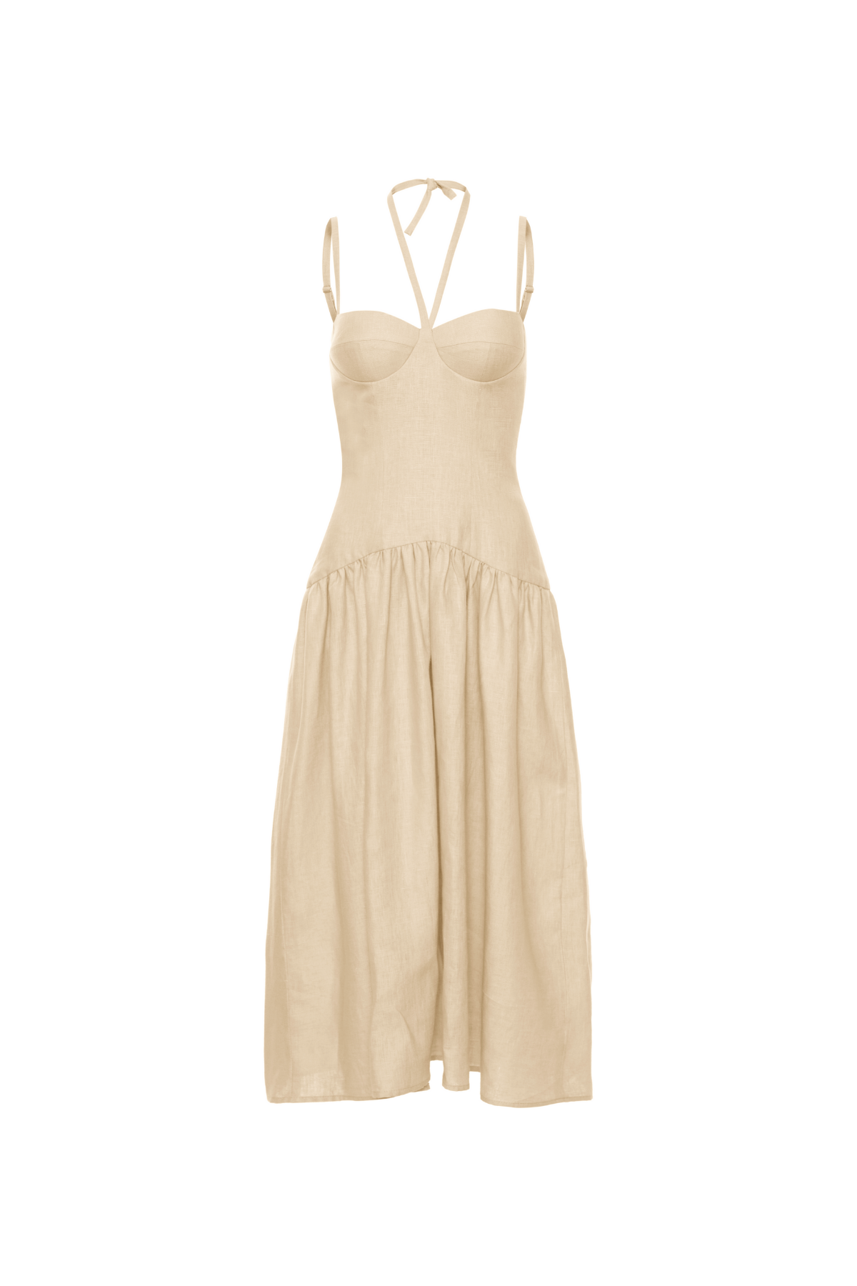 Vestido Mídi Corselet Linho
