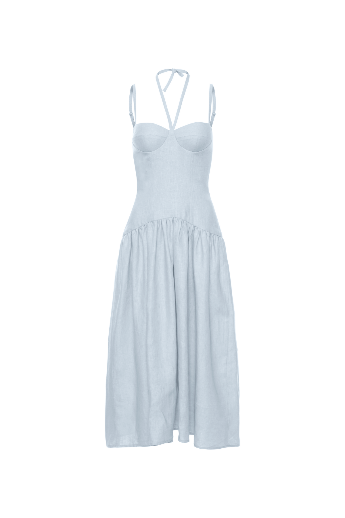 Vestido Mídi Corselet Linho