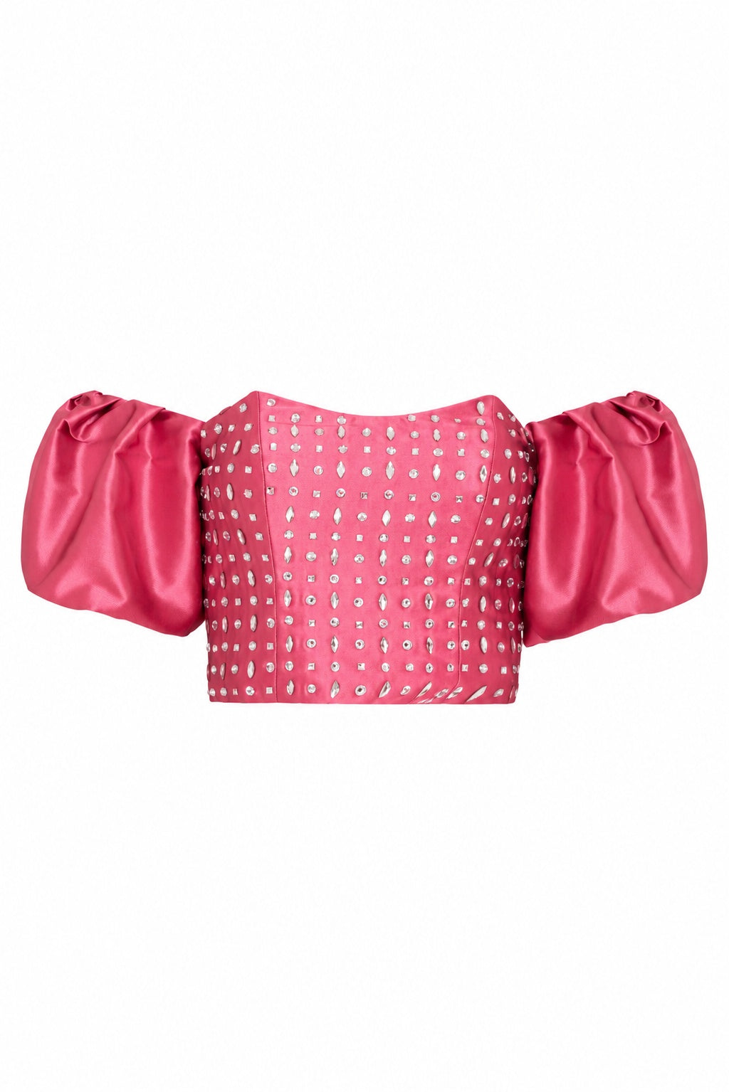Corselet em Cristais com Mangas Bufantes