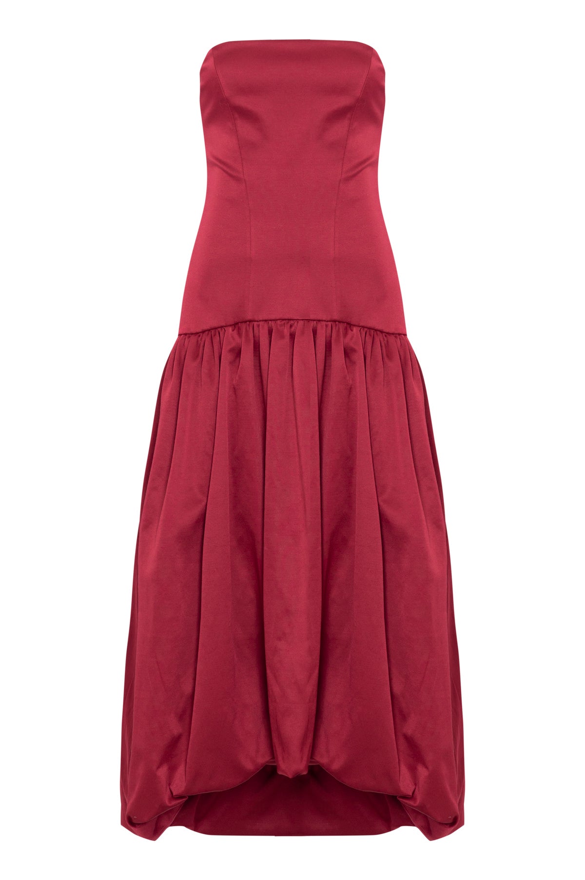 Vestido Midi Cós Baixo Balonê