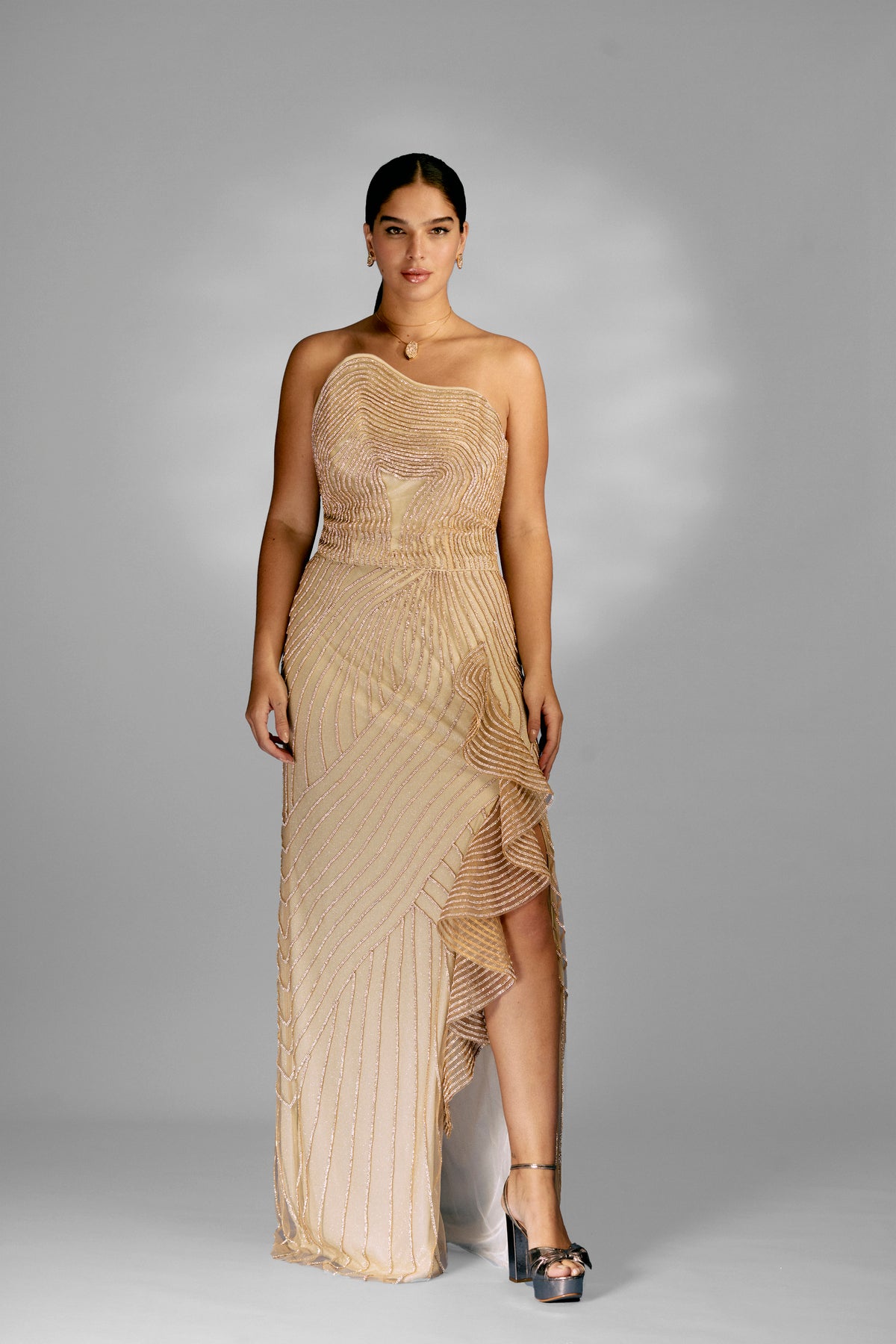 Conjunto De Corselet E Saia Bordados Strass