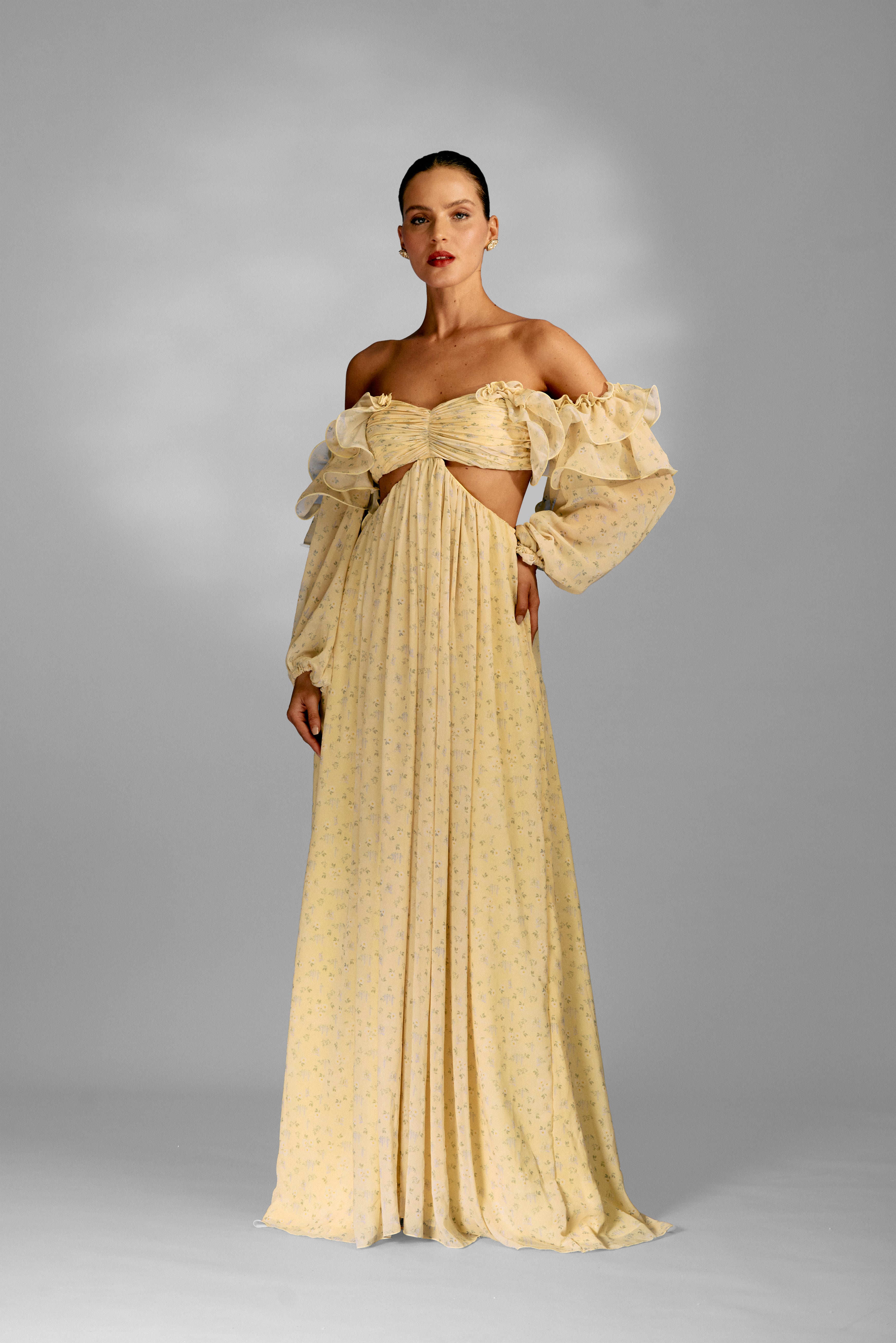 Vestido Longo Ombro Á Ombro