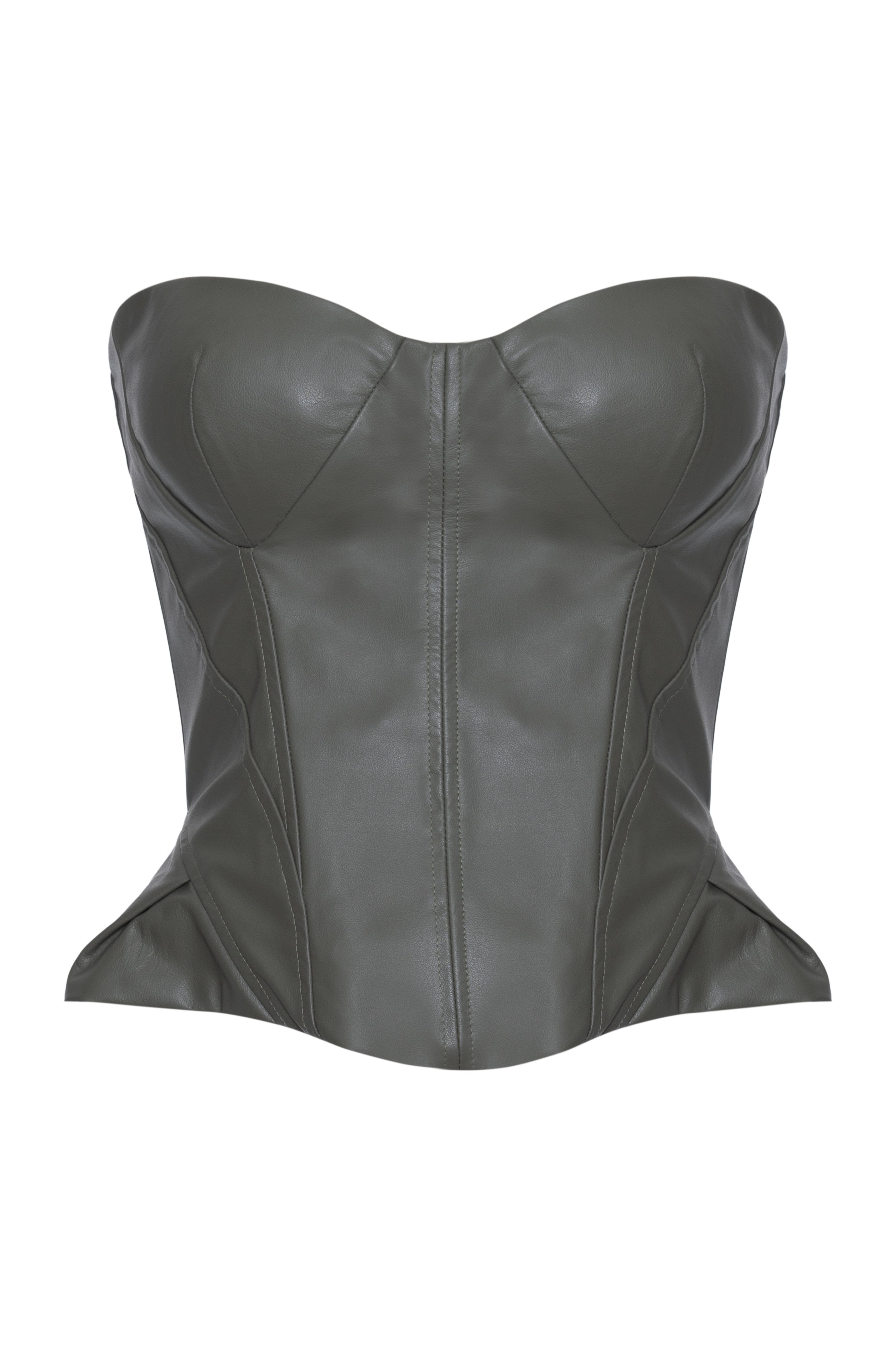 Corset Couro Com Ancas