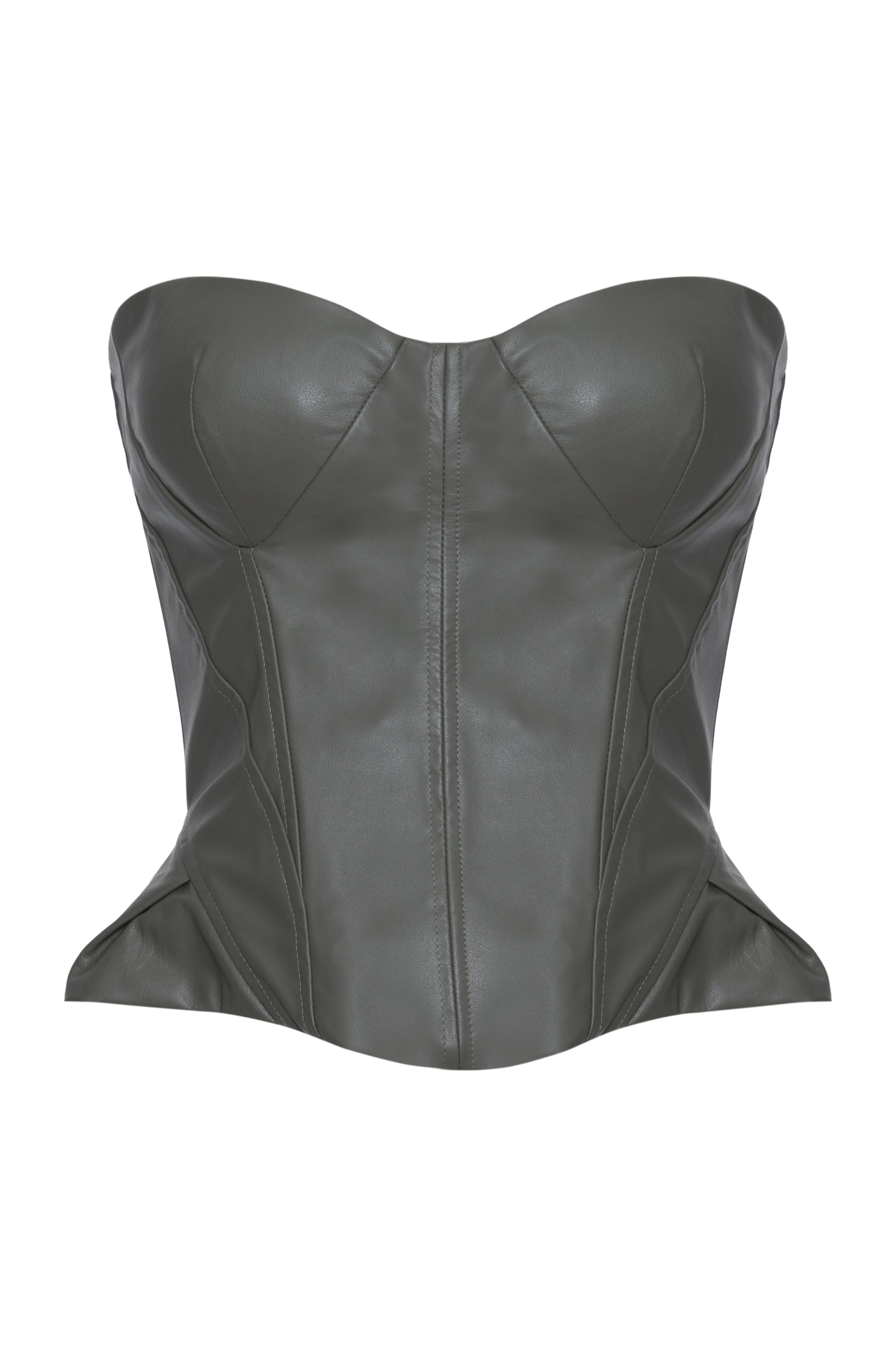 Corset Couro Com Ancas