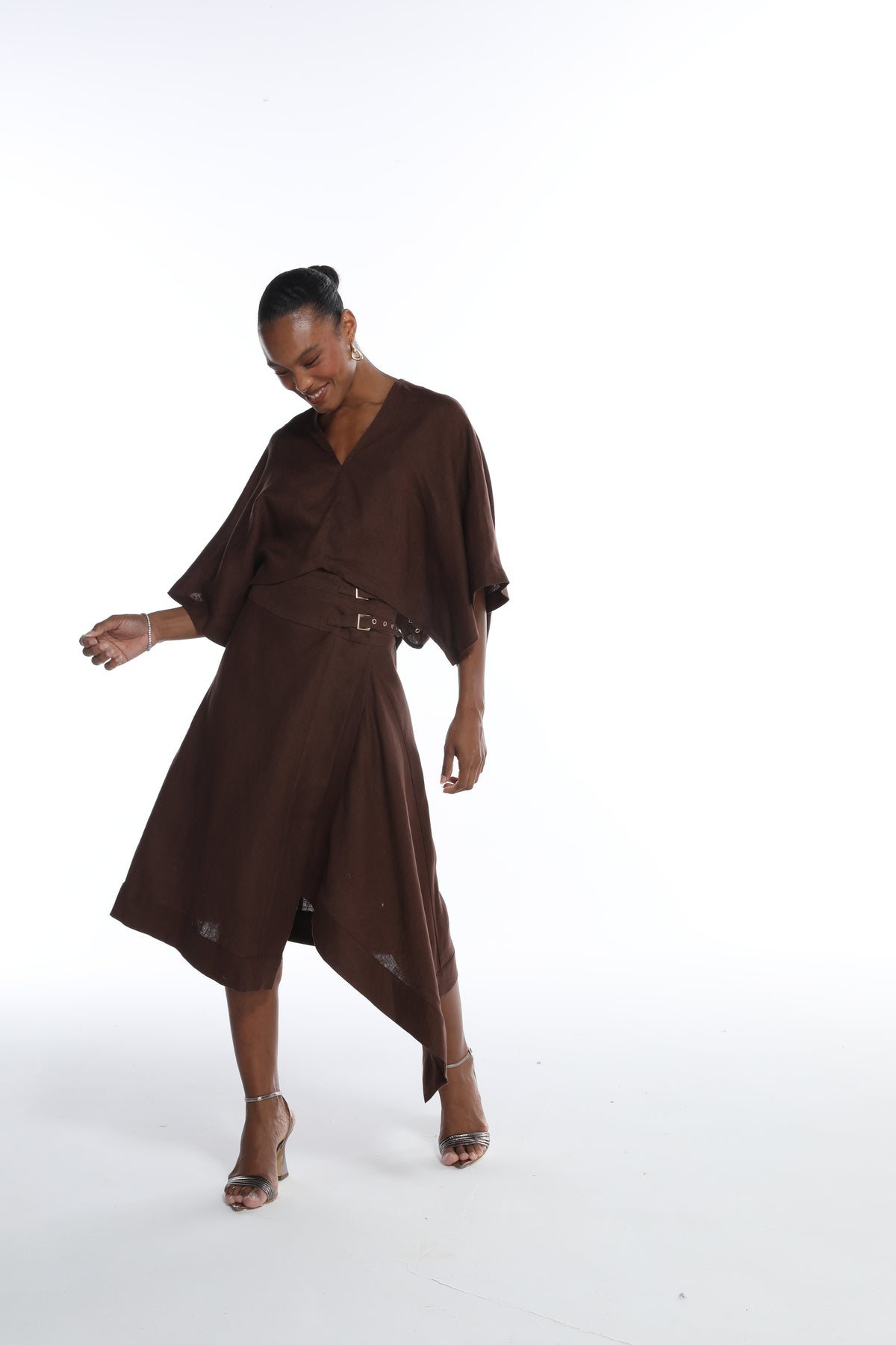 Blusa Ampla Manga Raglan Linho