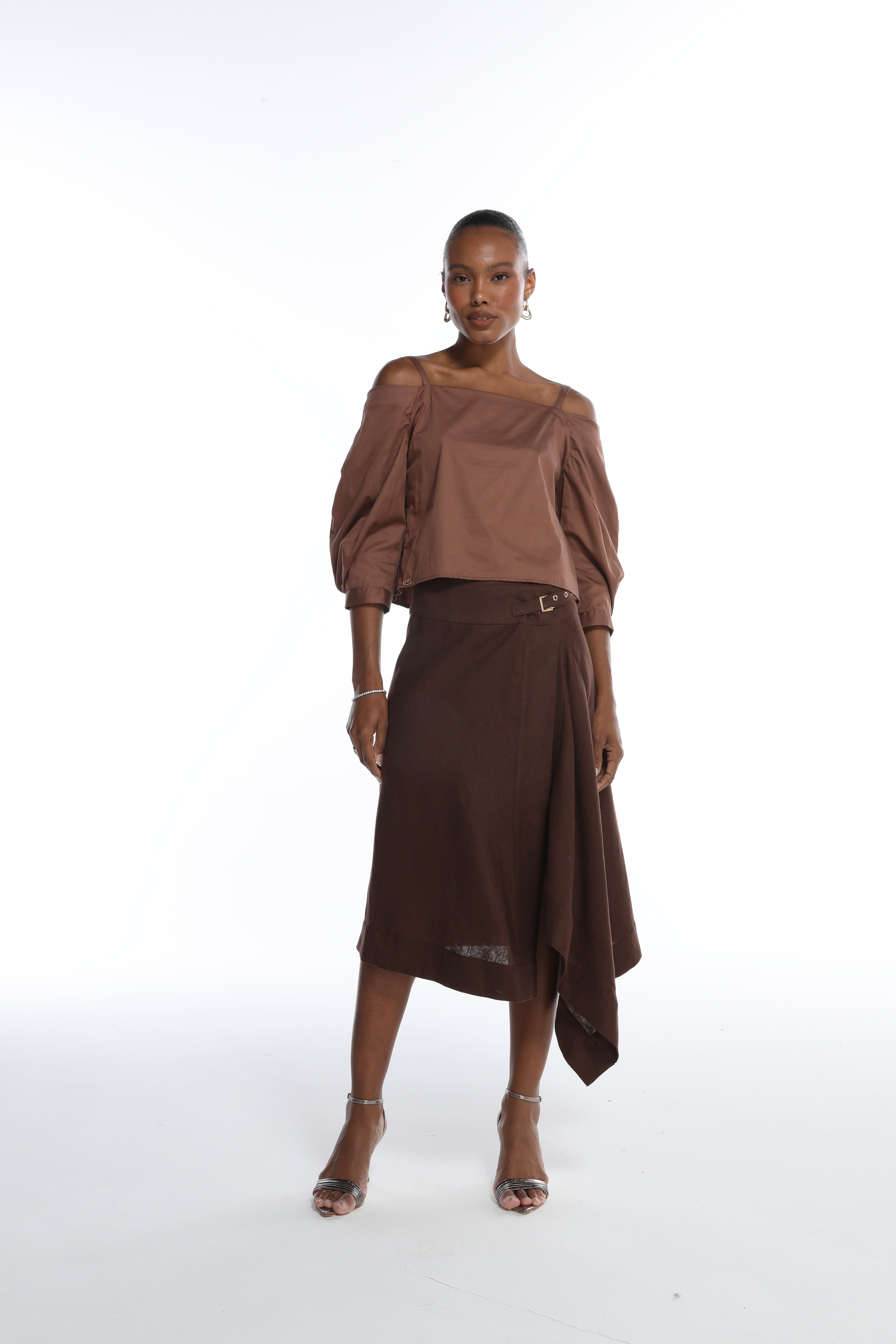 Blusa Ombro A Ombro Cotton Acetinado