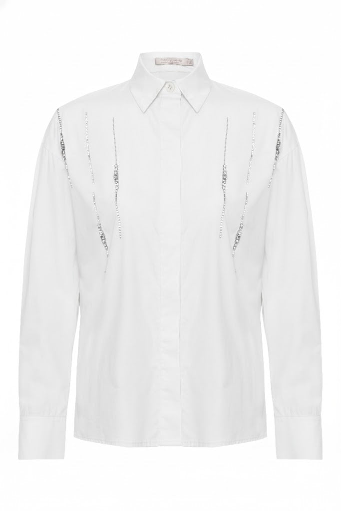 Camisa Clássica Bordada Tricoline