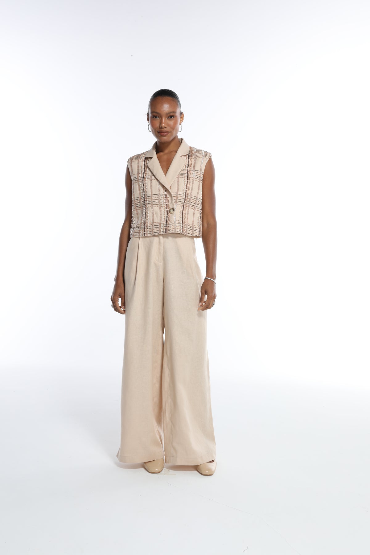 Colete Linho Bordado