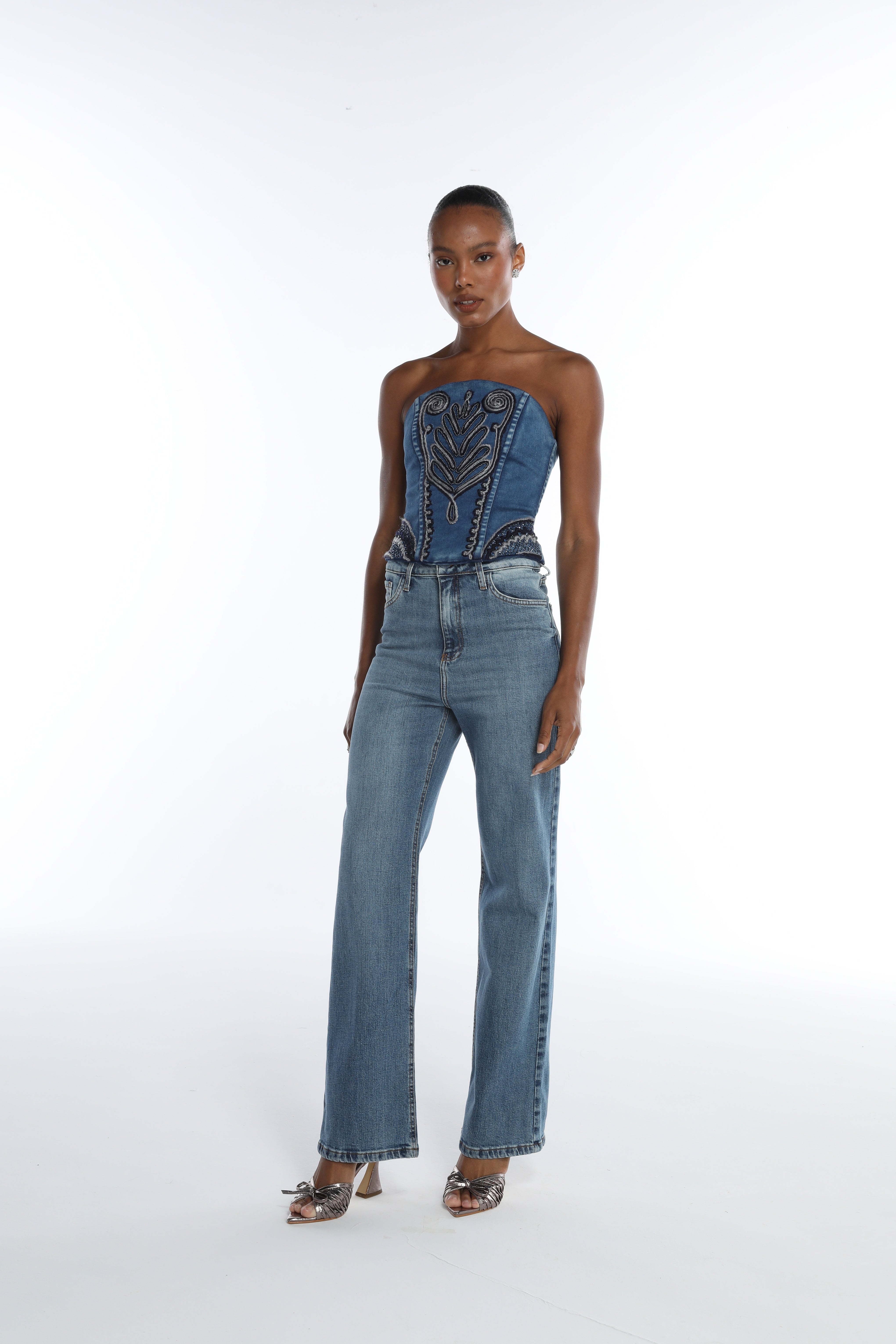 Calça Jeans Cintura Alta Reta