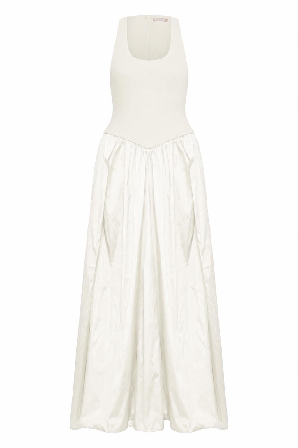 Vestido Longo Com Alças Largas Tafetá