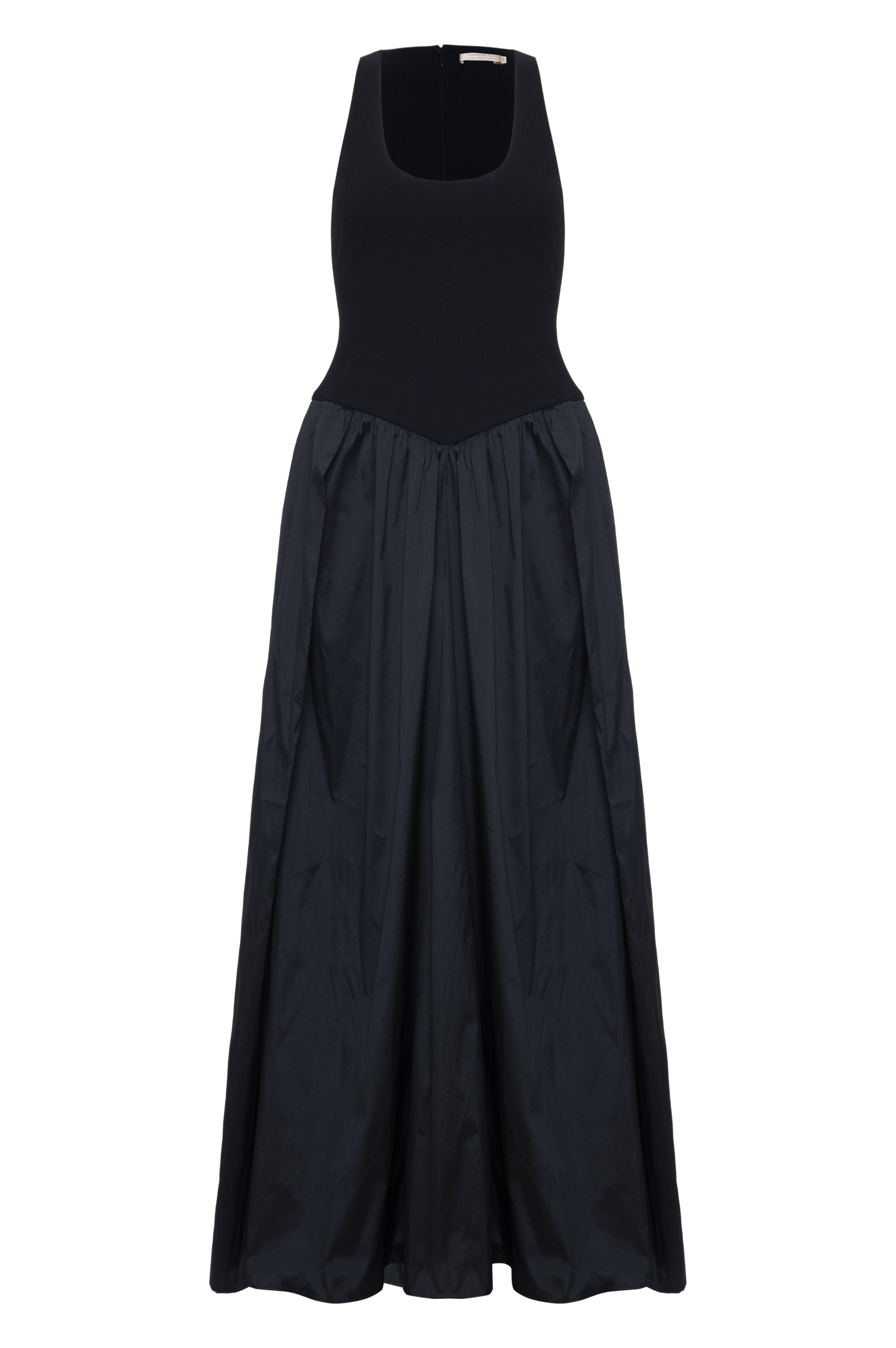 Vestido Longo Com Alças Largas Tafetá