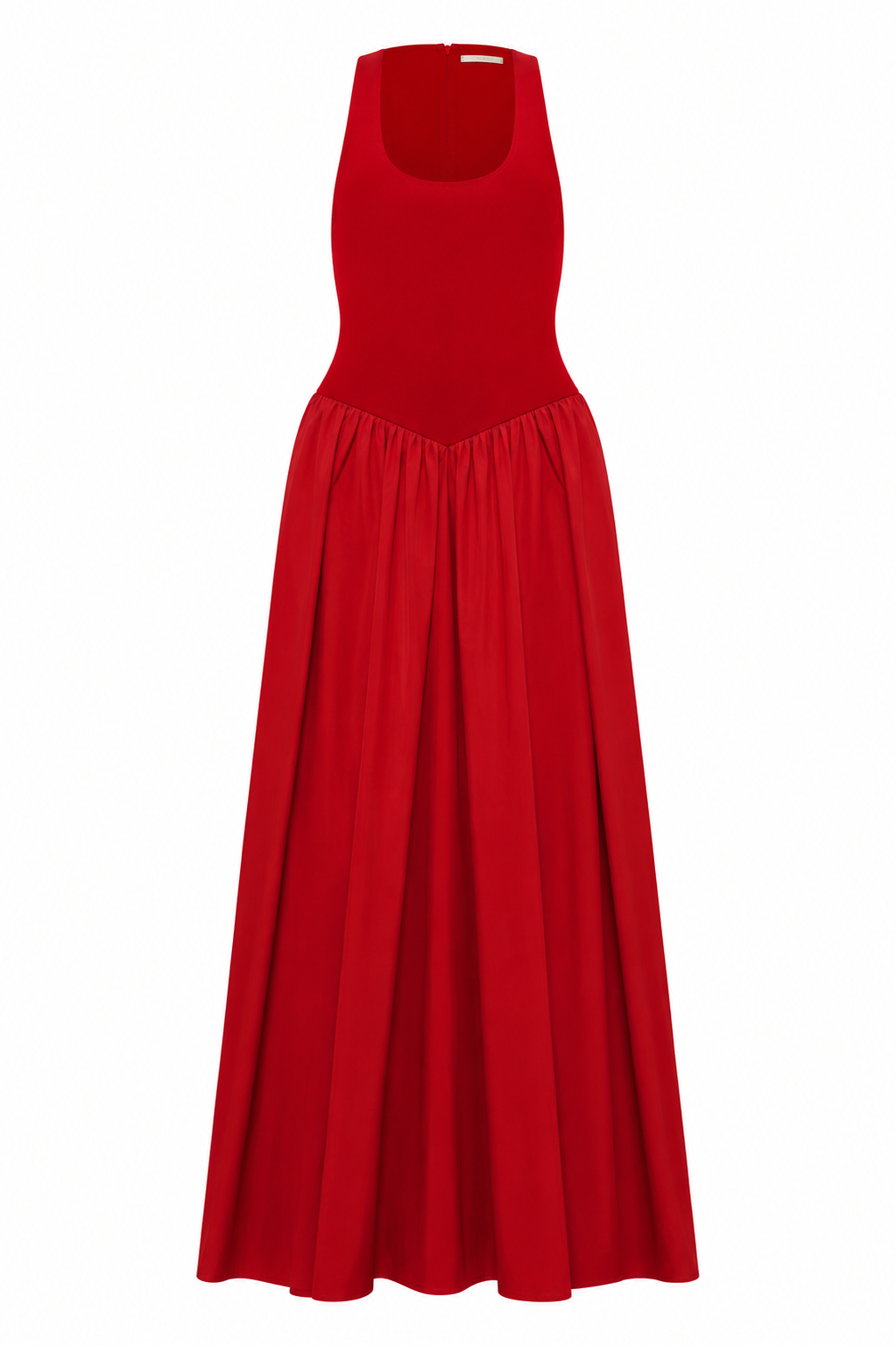 Vestido Longo Com Alças Largas Tafetá
