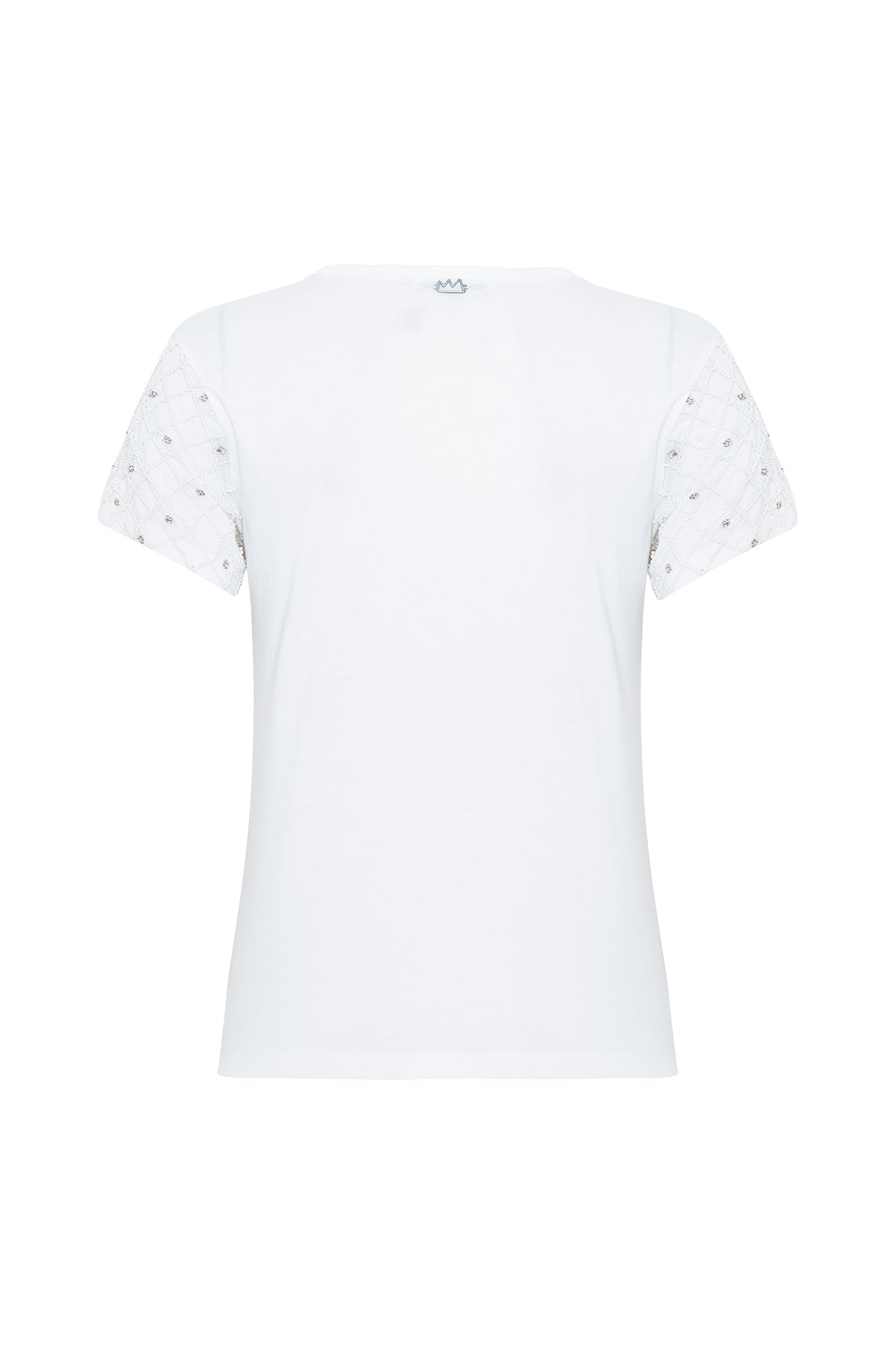 T-Shirt Gola Redonda com Bordado Joias