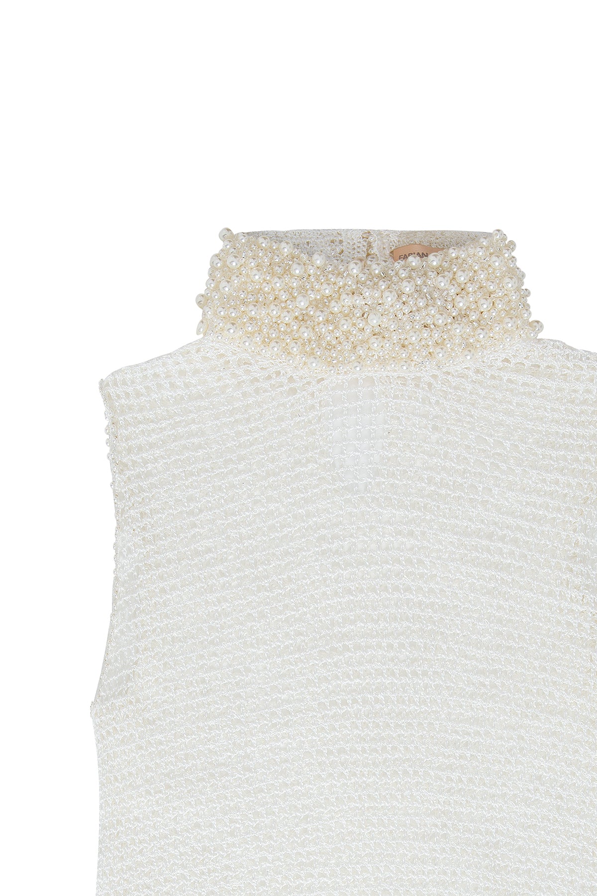 Blusa Crochê Gola Alta Bordada