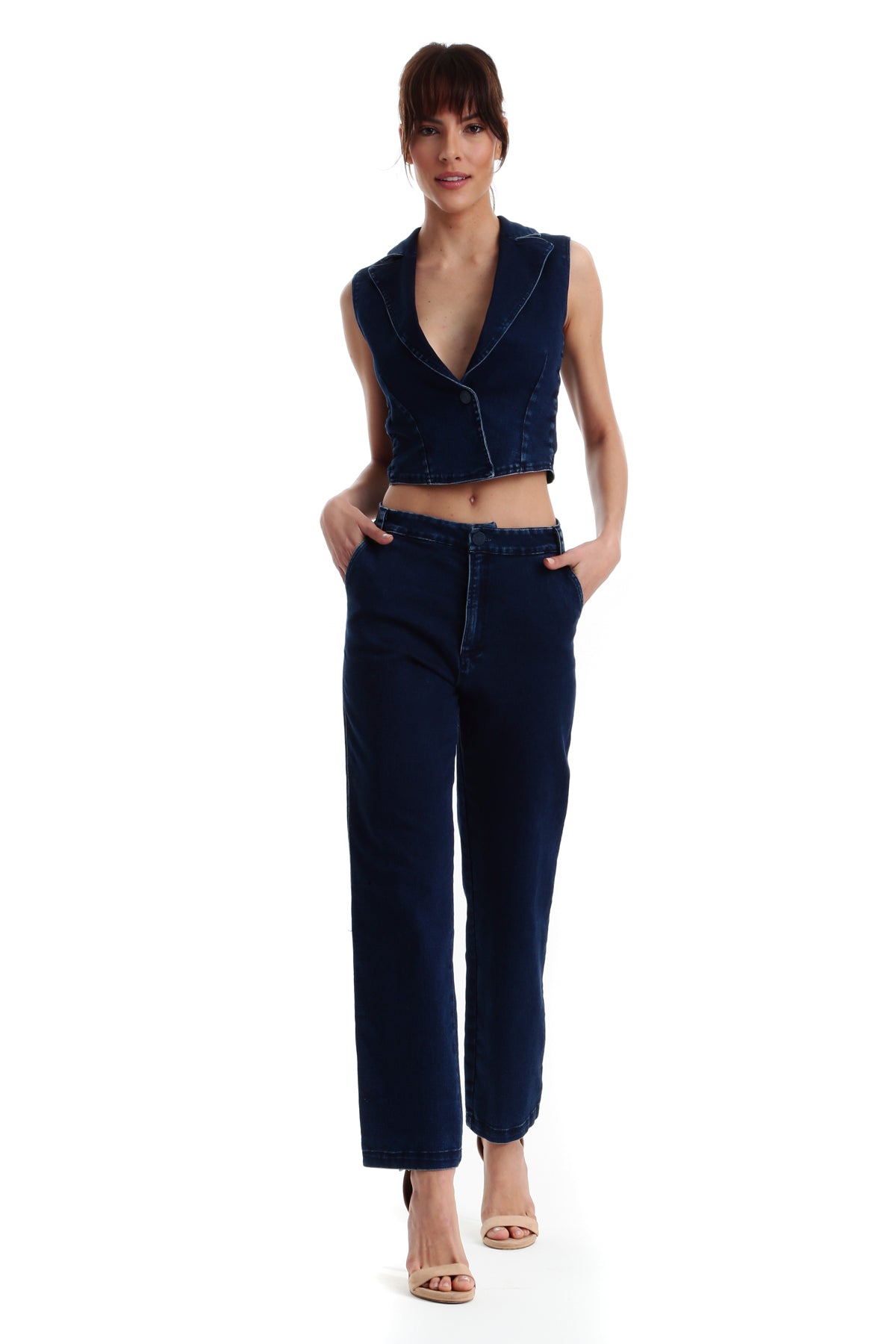 Colete Moletom Denim Alfaiataria