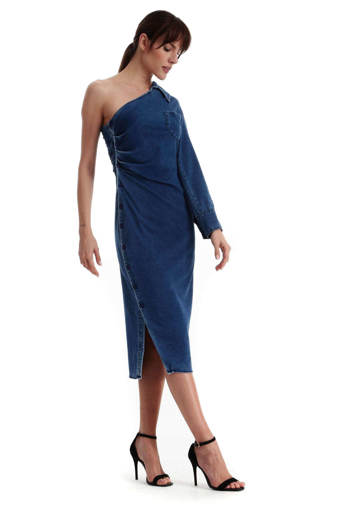 Vestido Denim Camisa Desconstruída