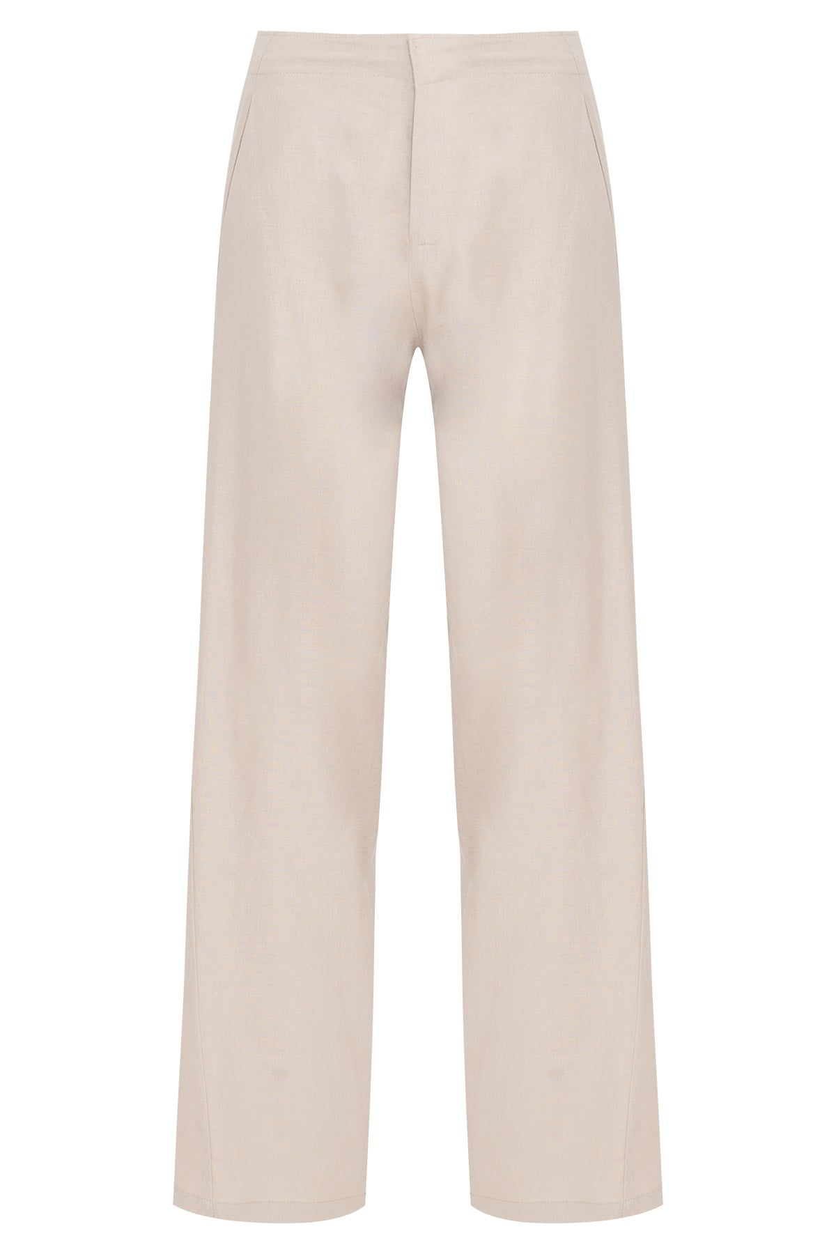 Calça em Linho Costura Deslocada