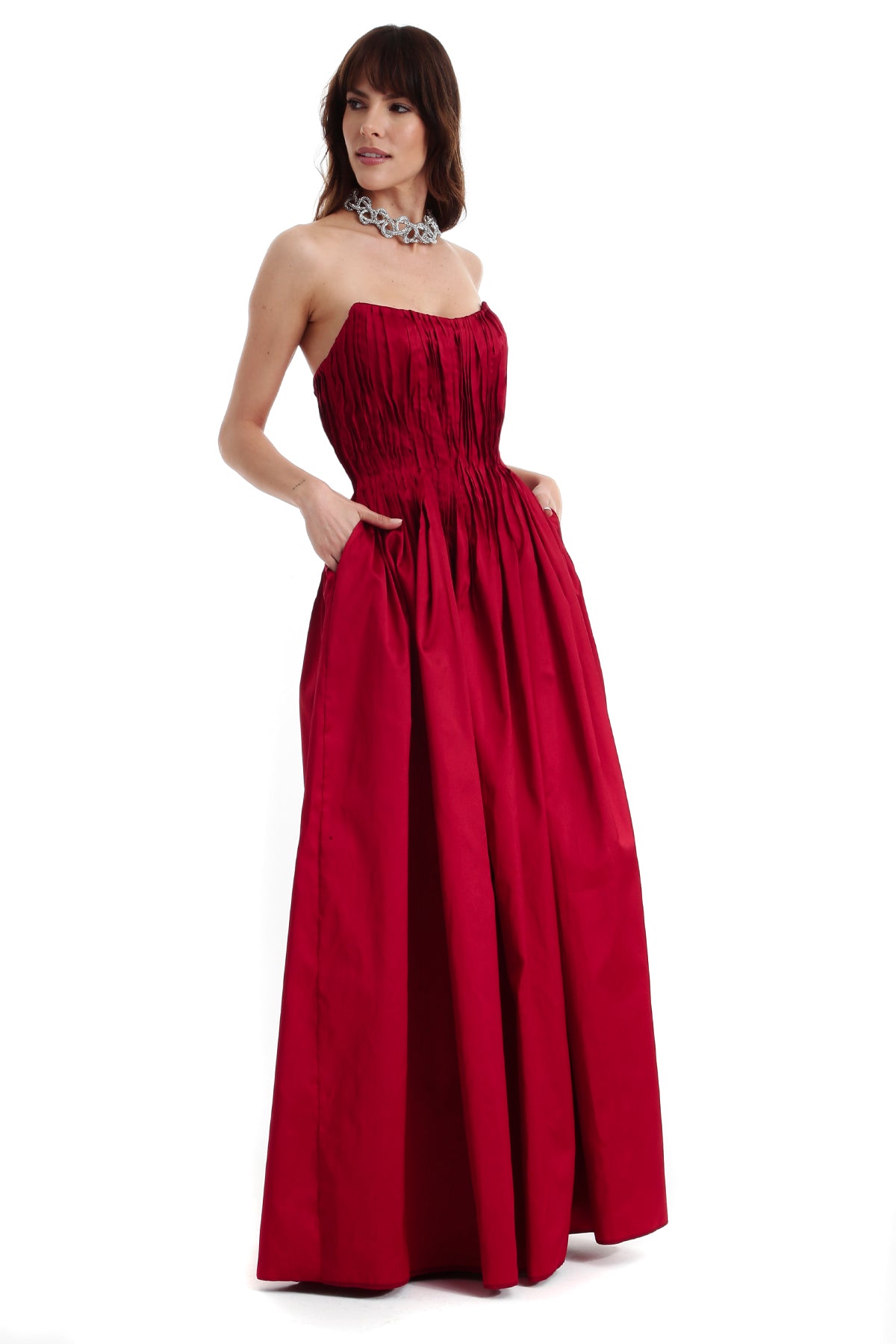 Vestido Longo TQC Drapeado Estruturado