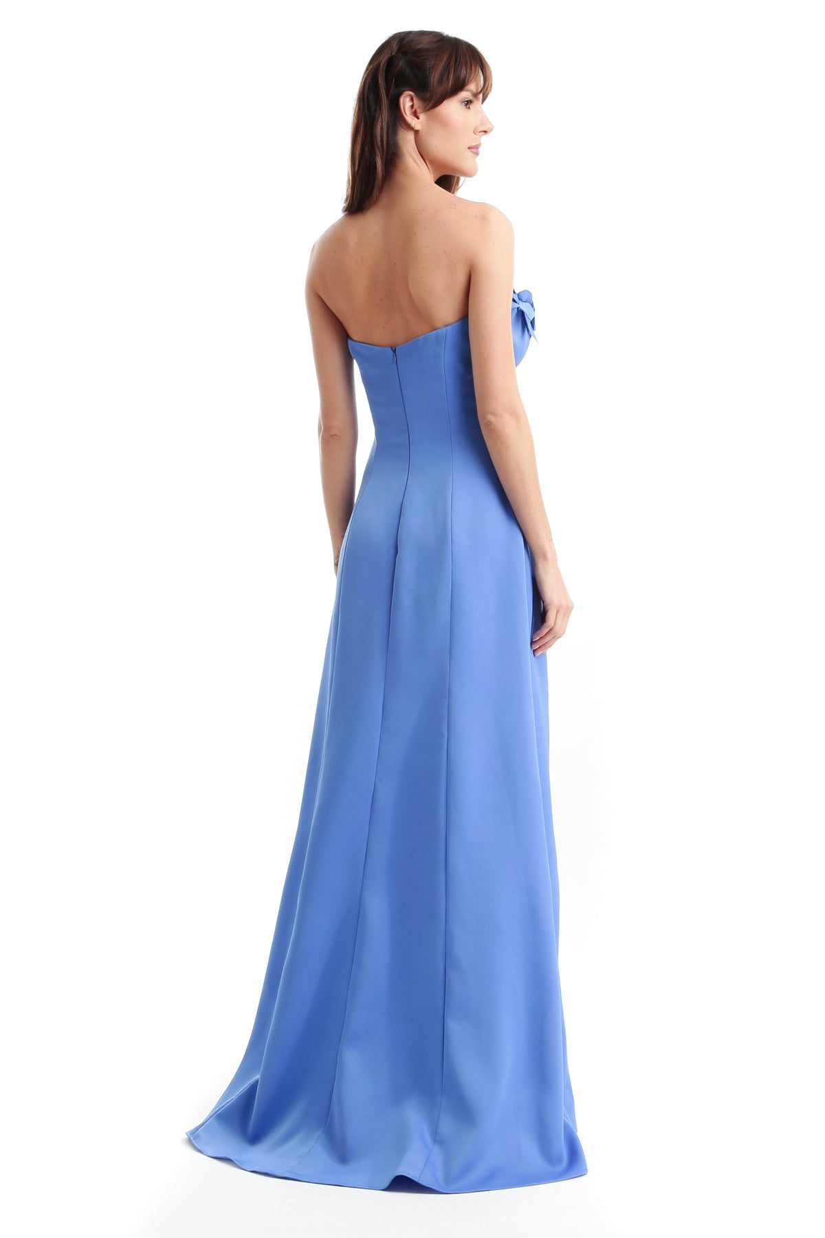 Vestido Longo Crepe Tomara Que Caia com Flores