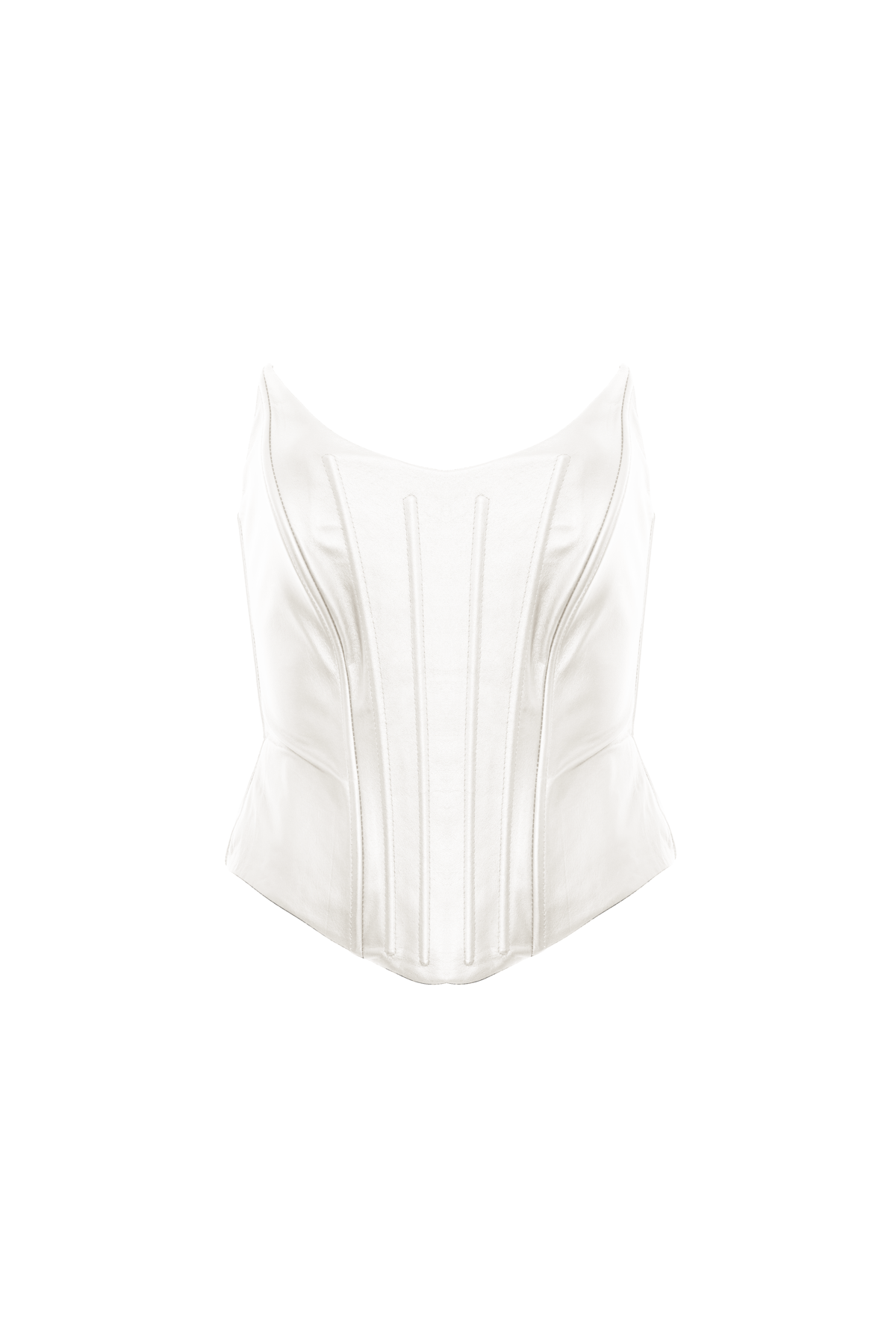 Corselet Peplum Couro Natural
