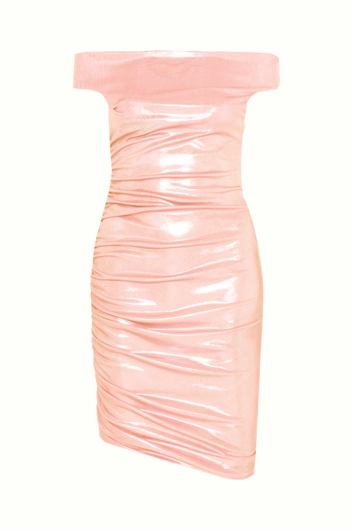 Vestido Curto Drapeado Ombro A Ombro