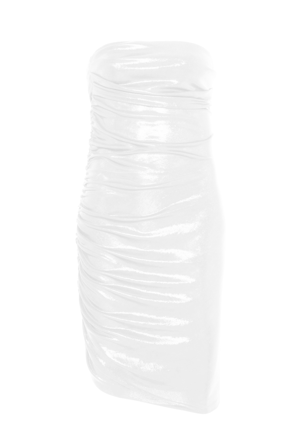 Vestido Curto Drapeado Decote Reto