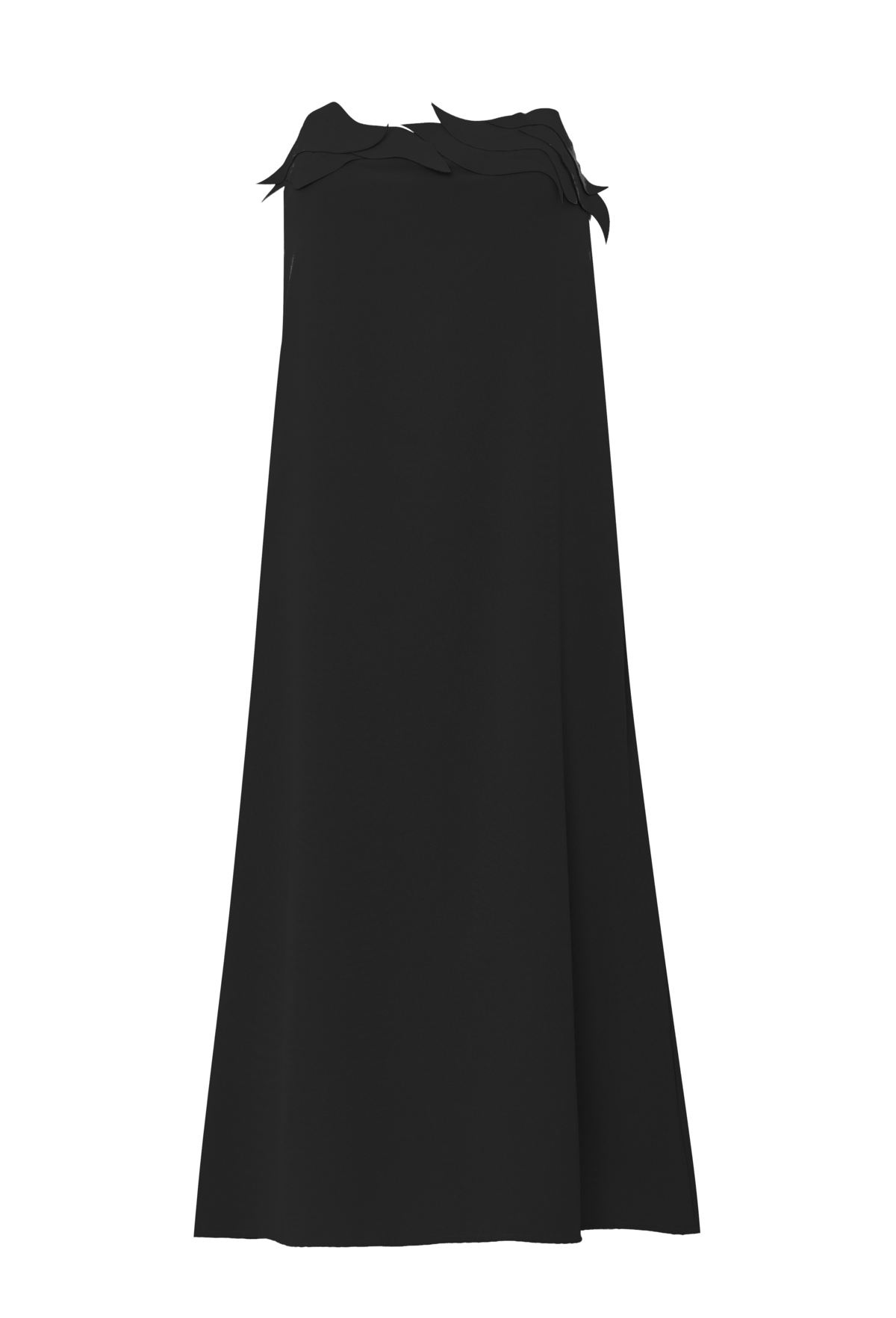 Vestido Midi sem Alças Decote Ondas