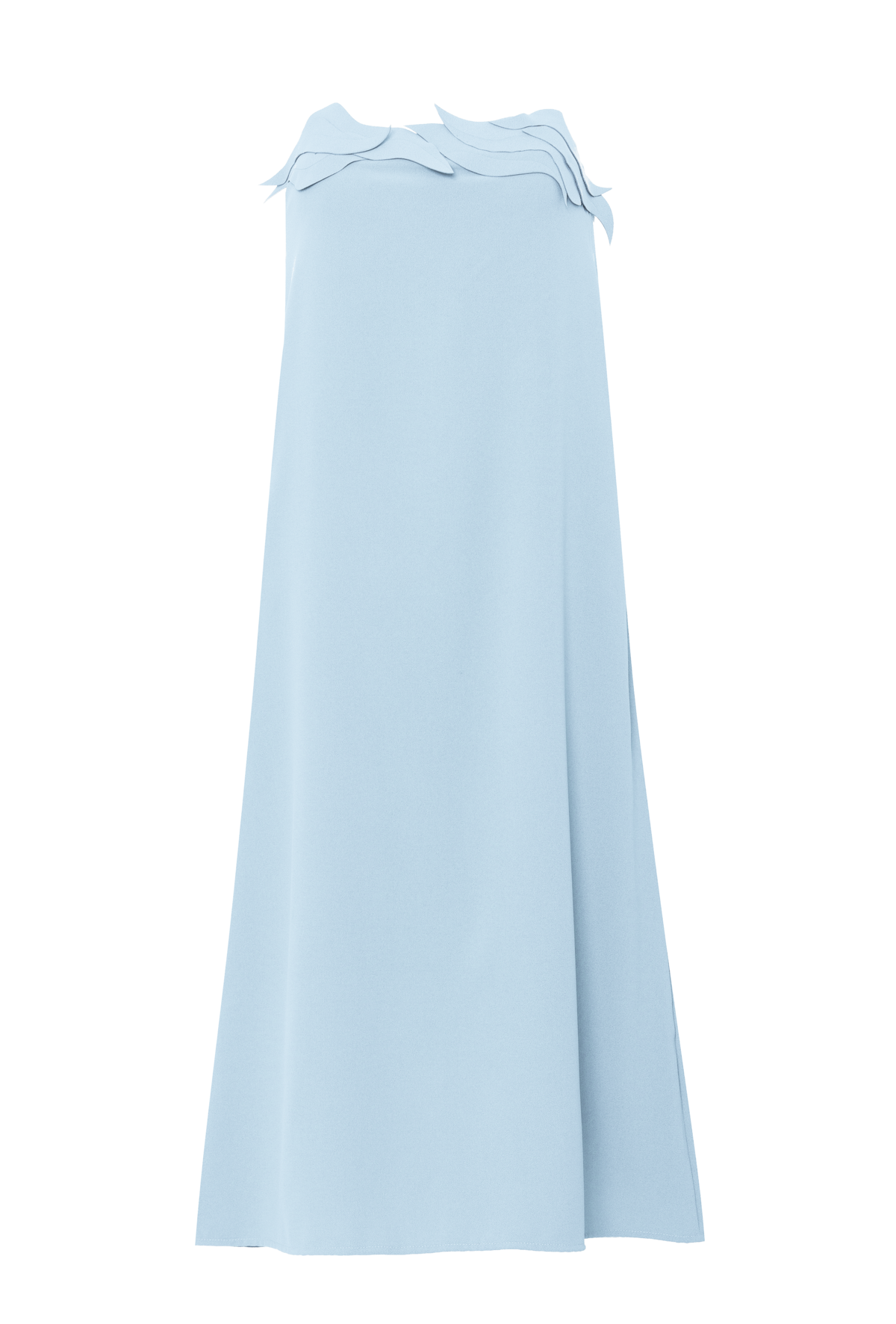 Vestido Midi sem Alças Decote Ondas