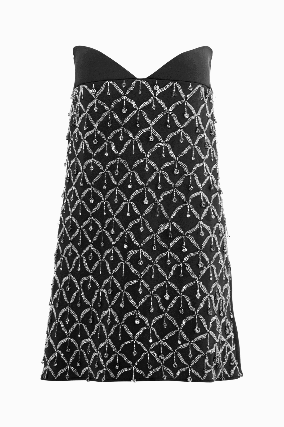 Vestido Mini Bordado Sem Alças