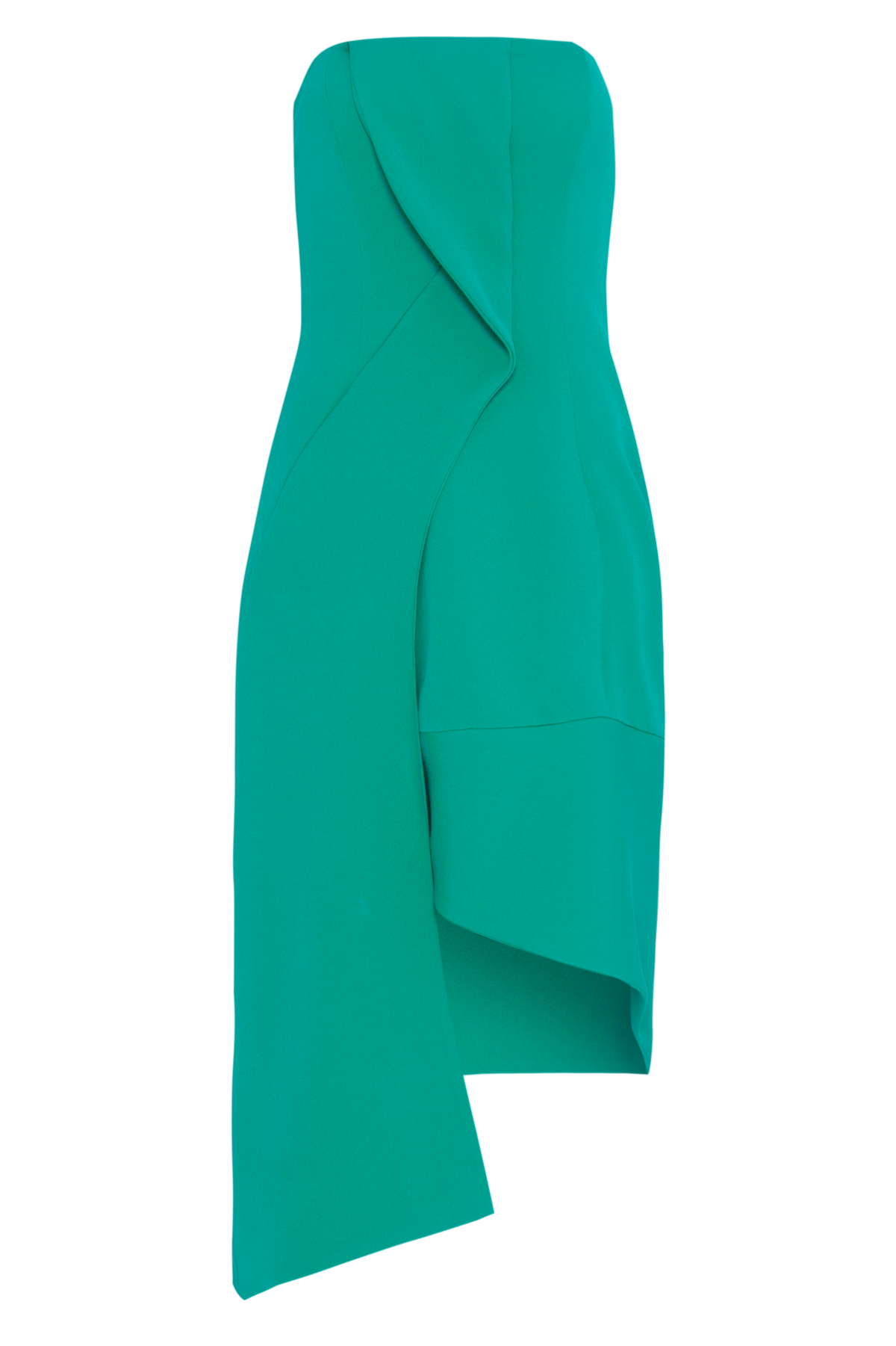 Vestido Crepe Mídi Assimétrico Ondas