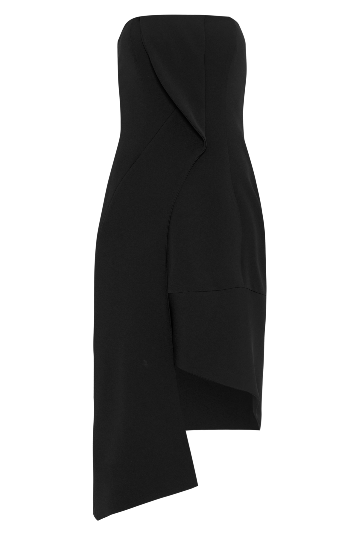 Vestido Crepe Mídi Assimétrico Ondas