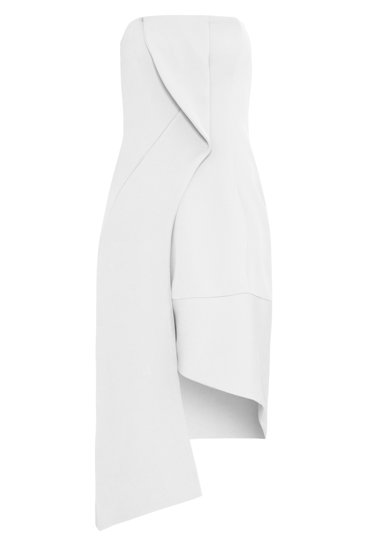 Vestido Crepe Mídi Assimétrico Ondas