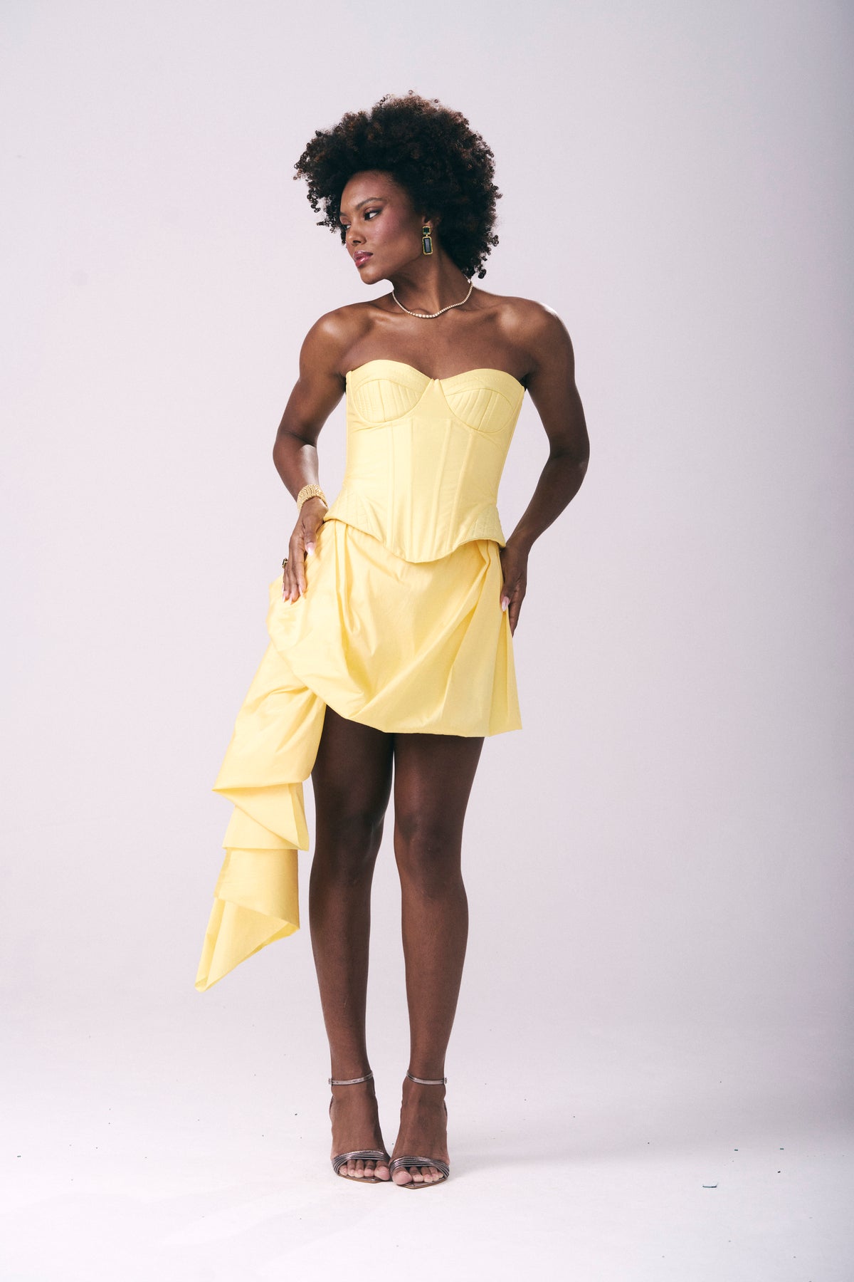 Corset Estruturado Pespontado Em Tafetá