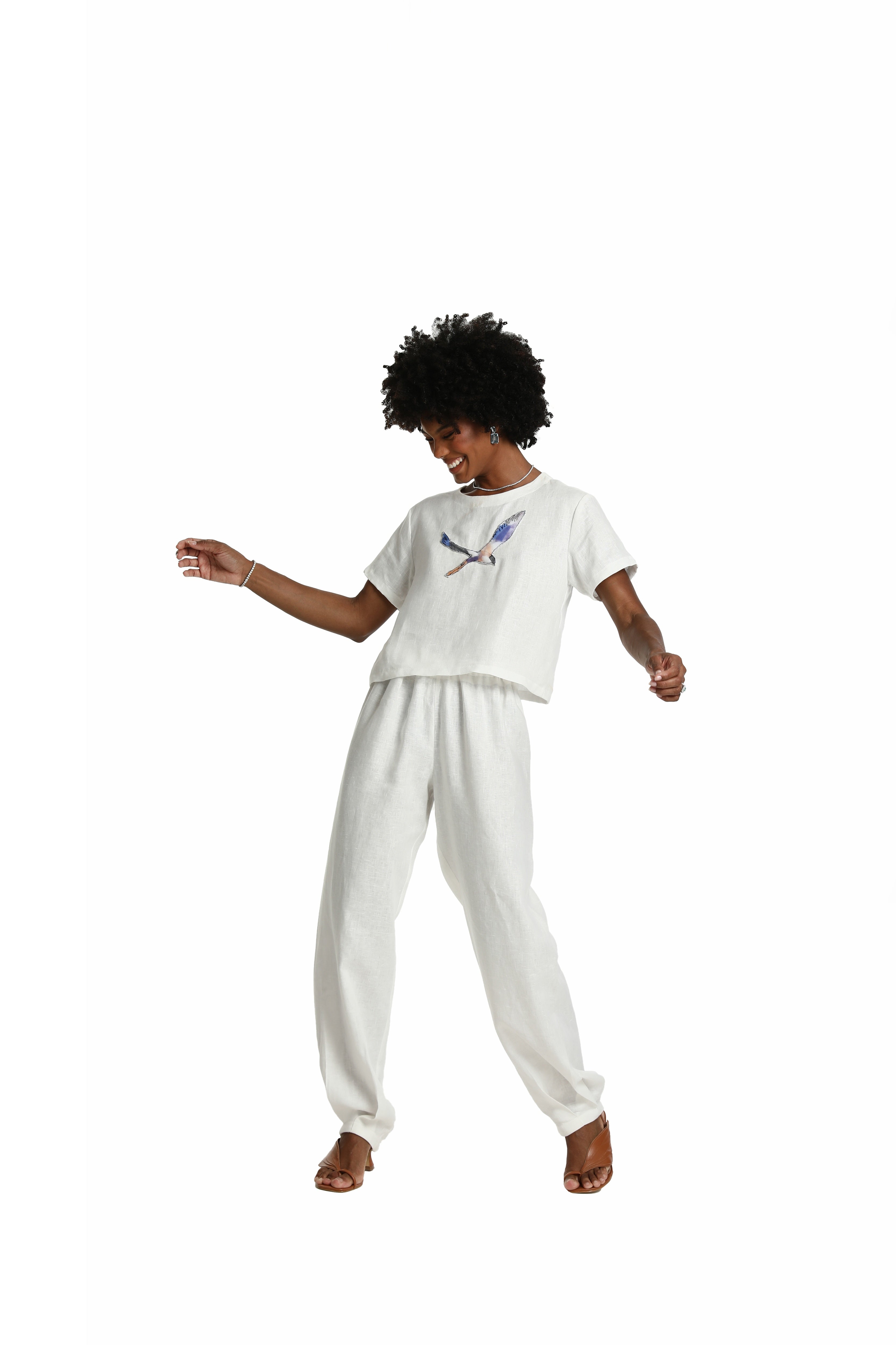 T-shirt Linho Gaivotas