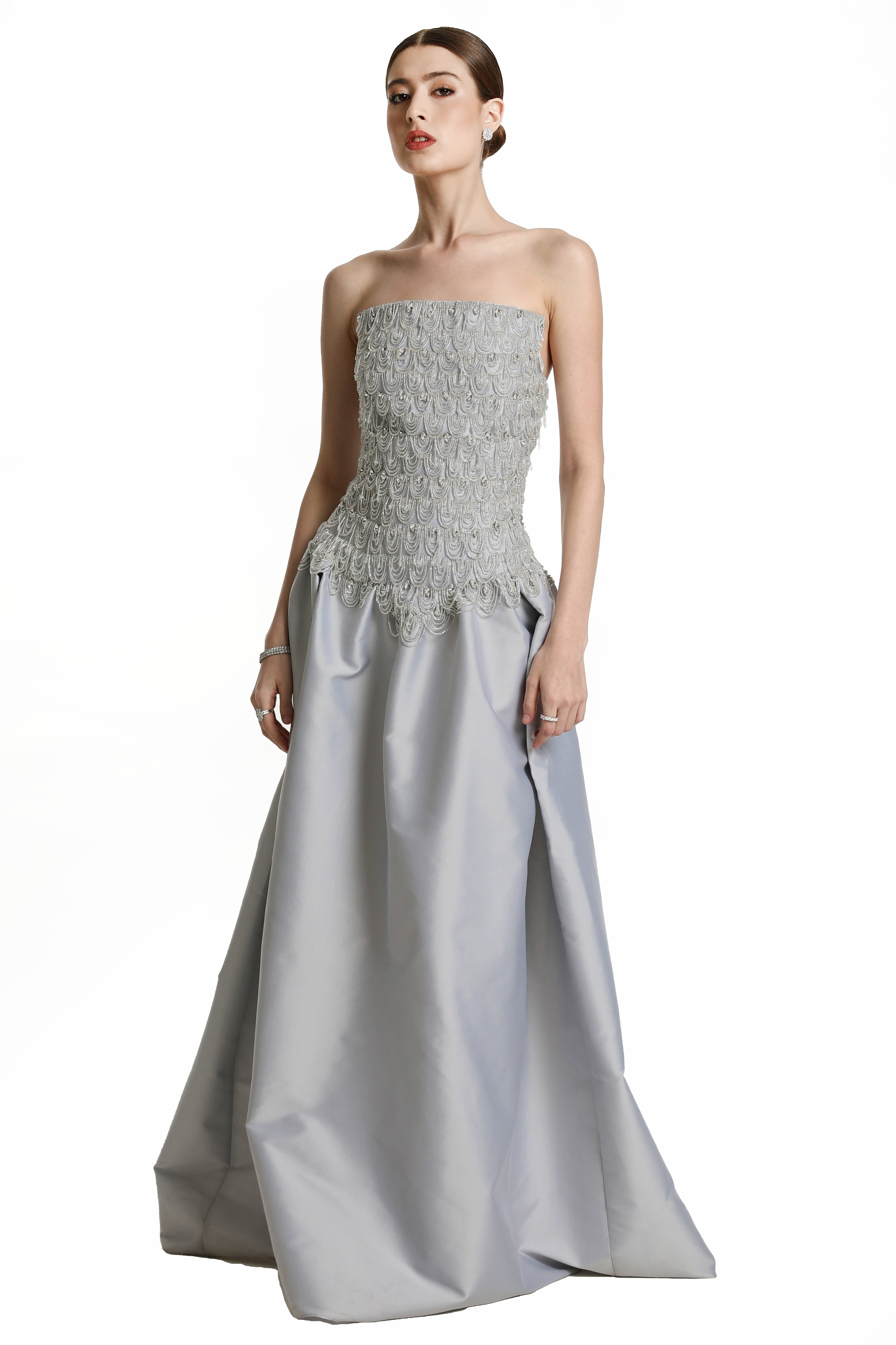 Vestido Longo Zibeline Bordado