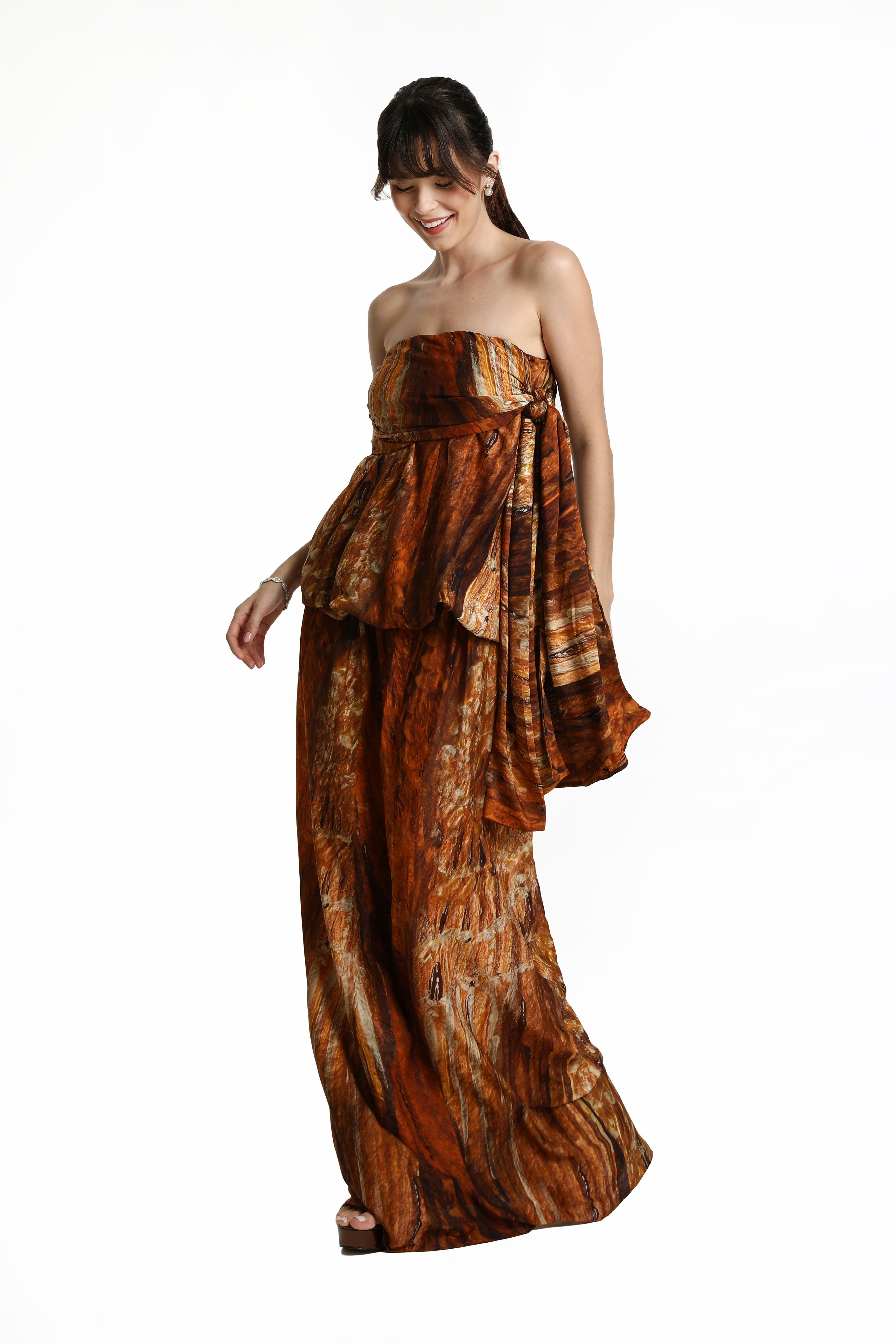 Vestido Longo Blusado Sem Alças